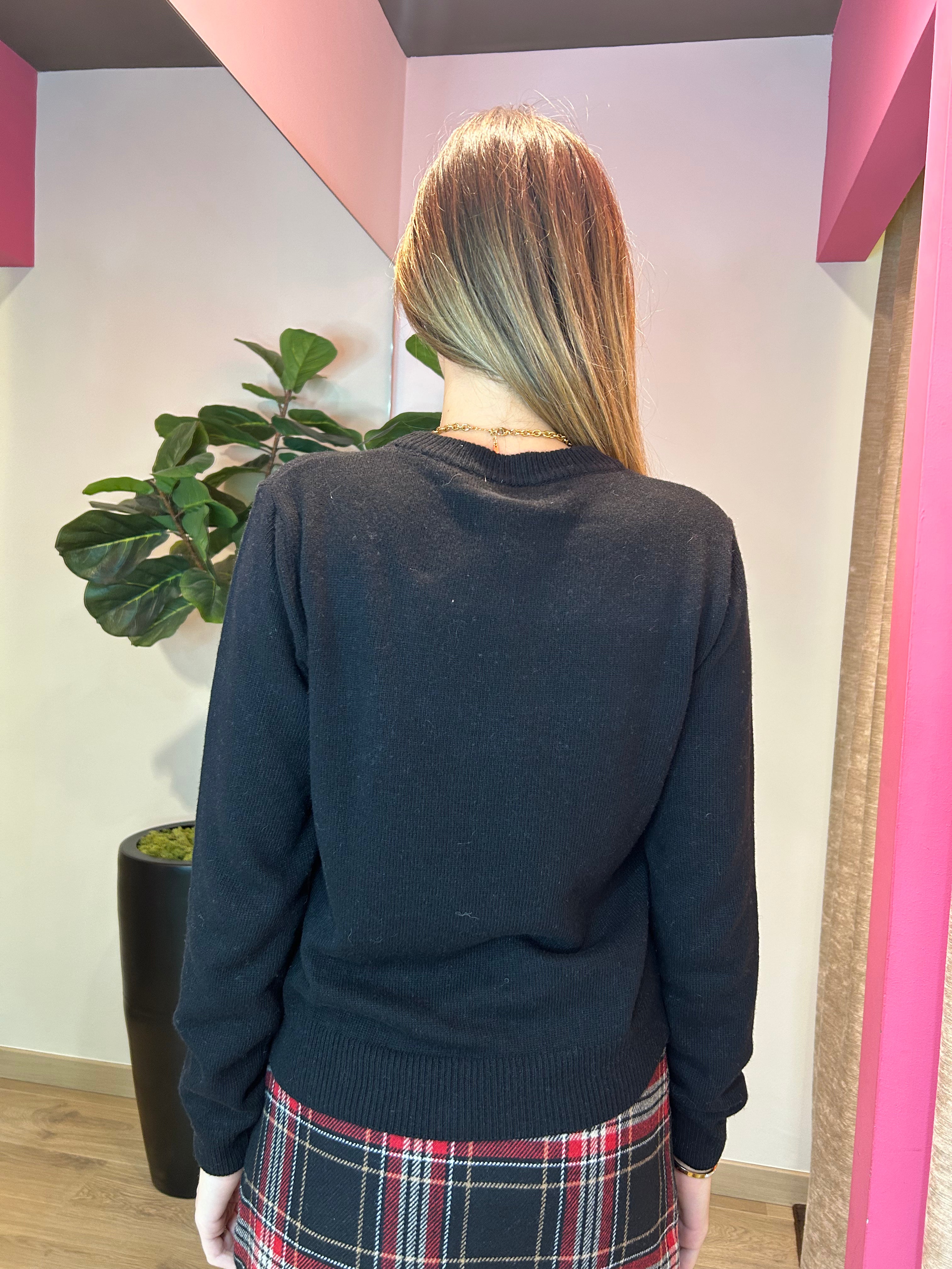 Pullover scritta "fatemi santa"