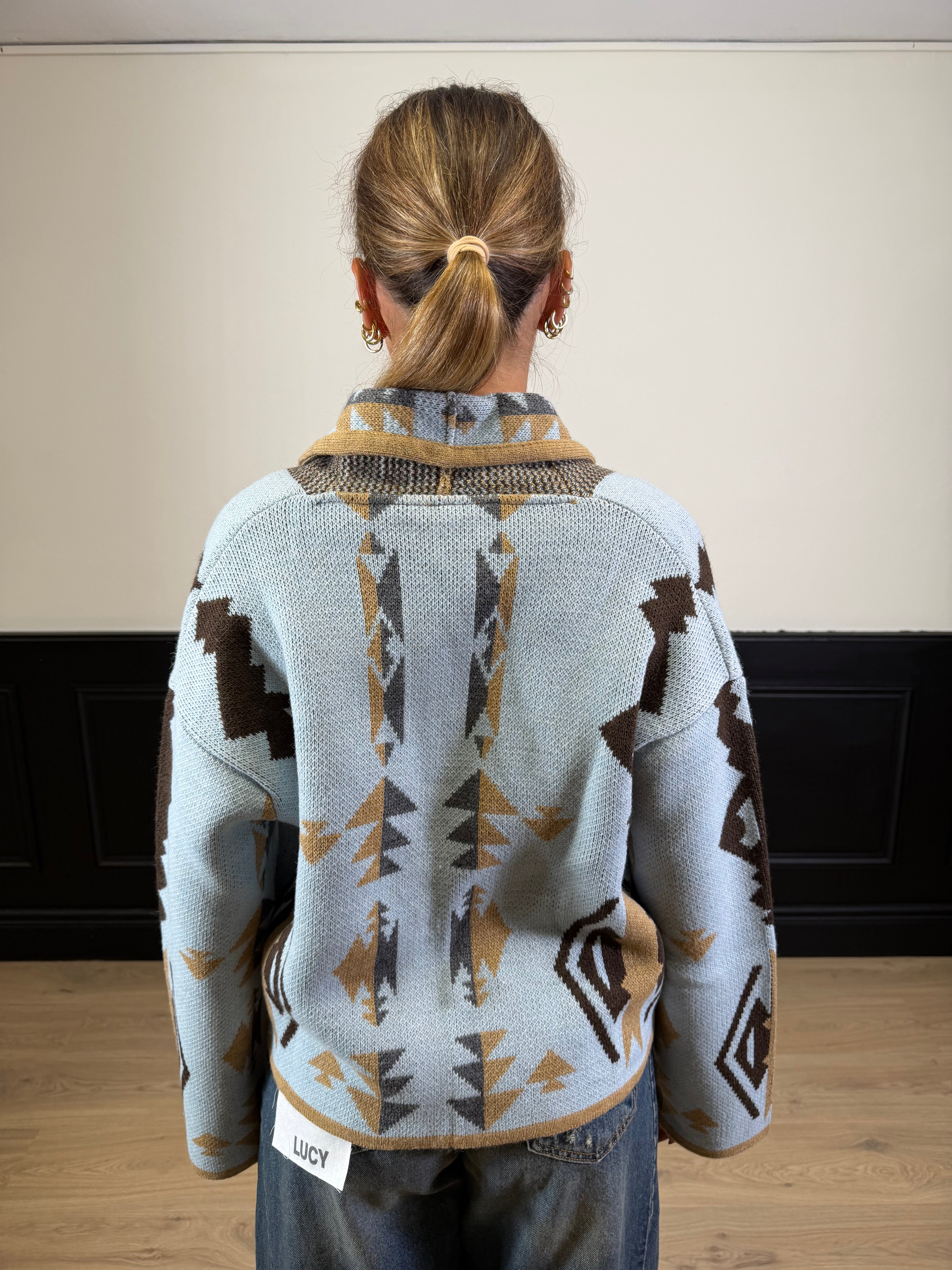 Cardigan corto fantasia etnica