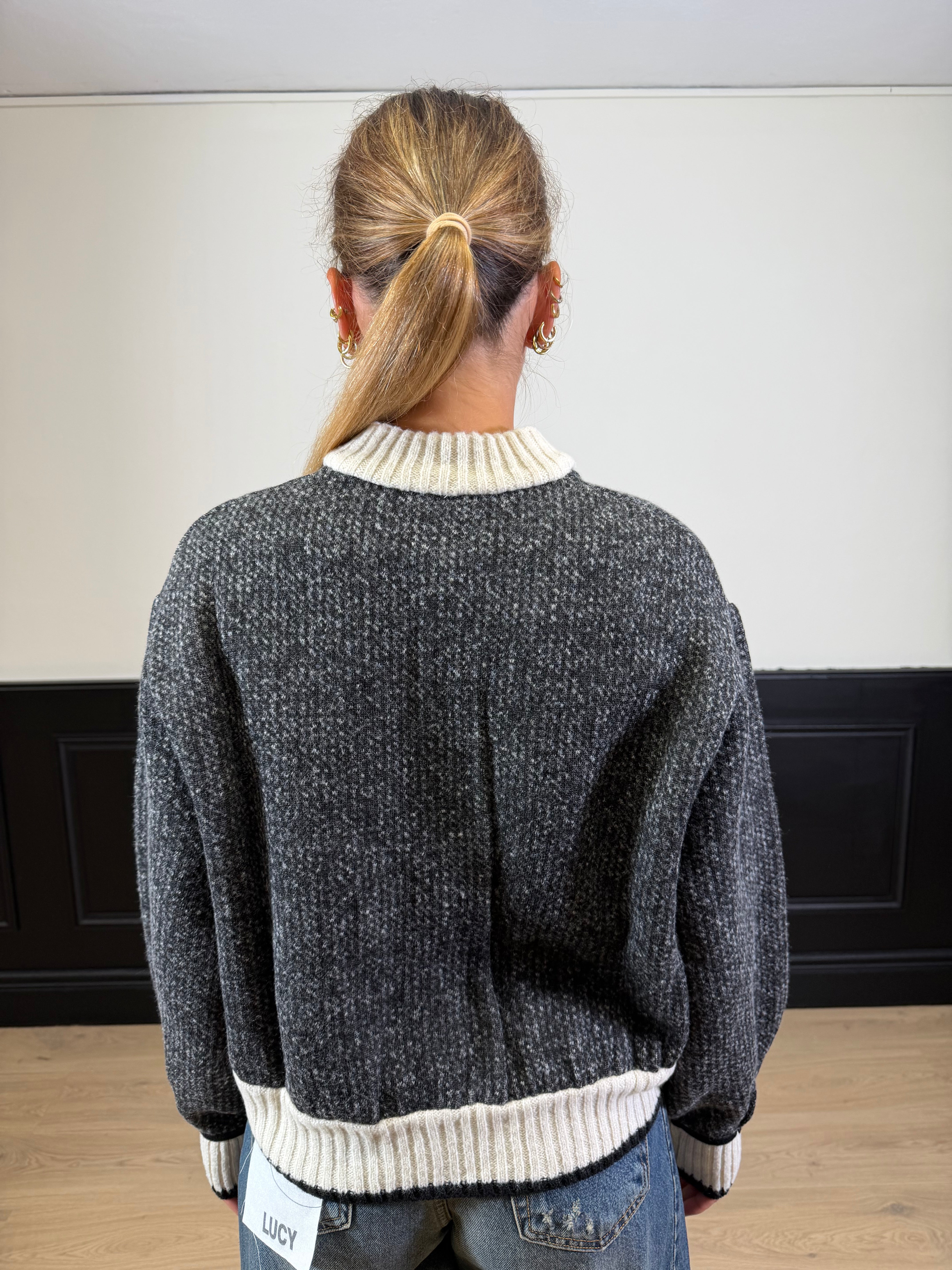 Cardigan bomber con zip