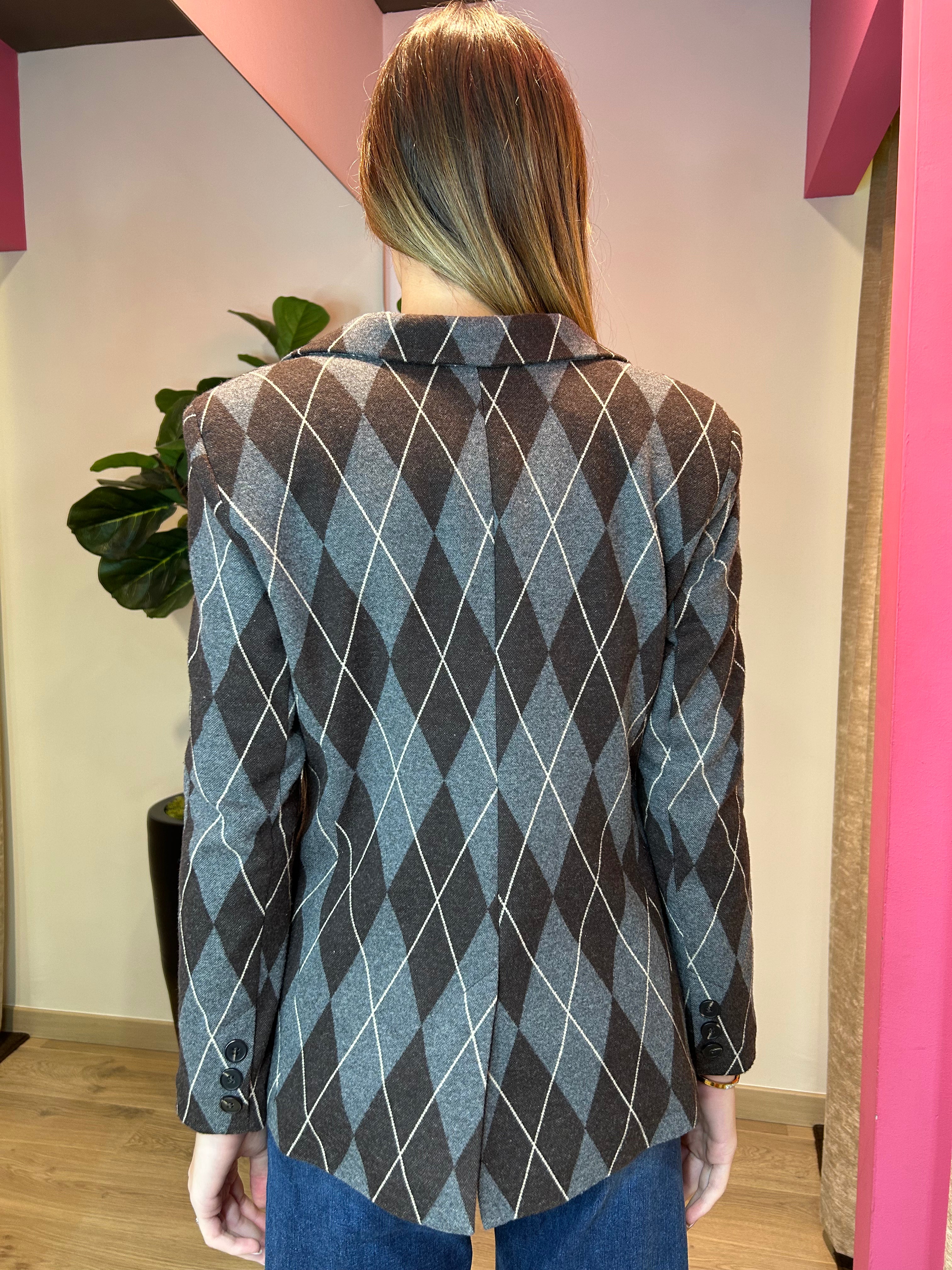 Giacca avvitata fantasia rombi