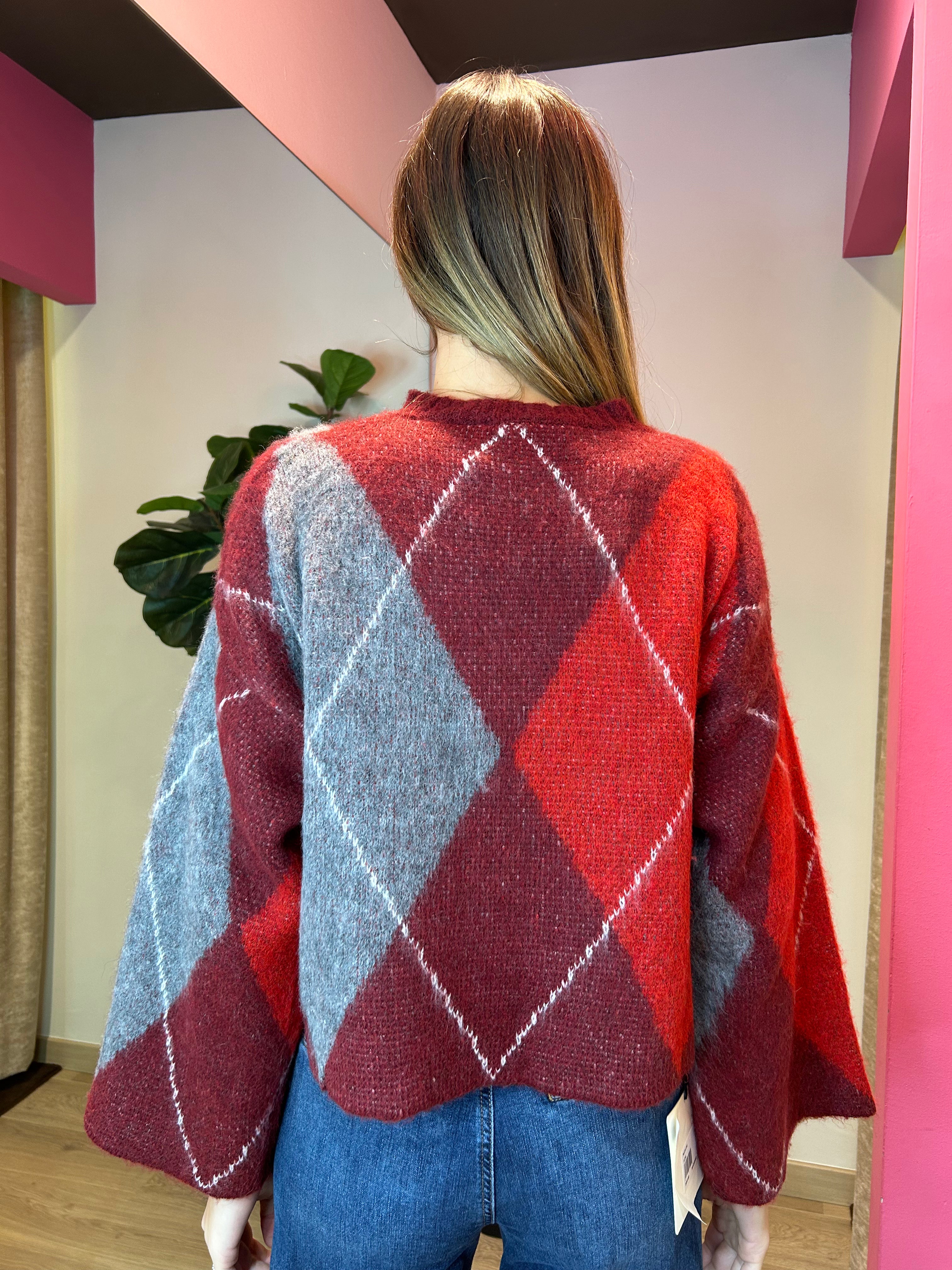 Pull rombi modello crop