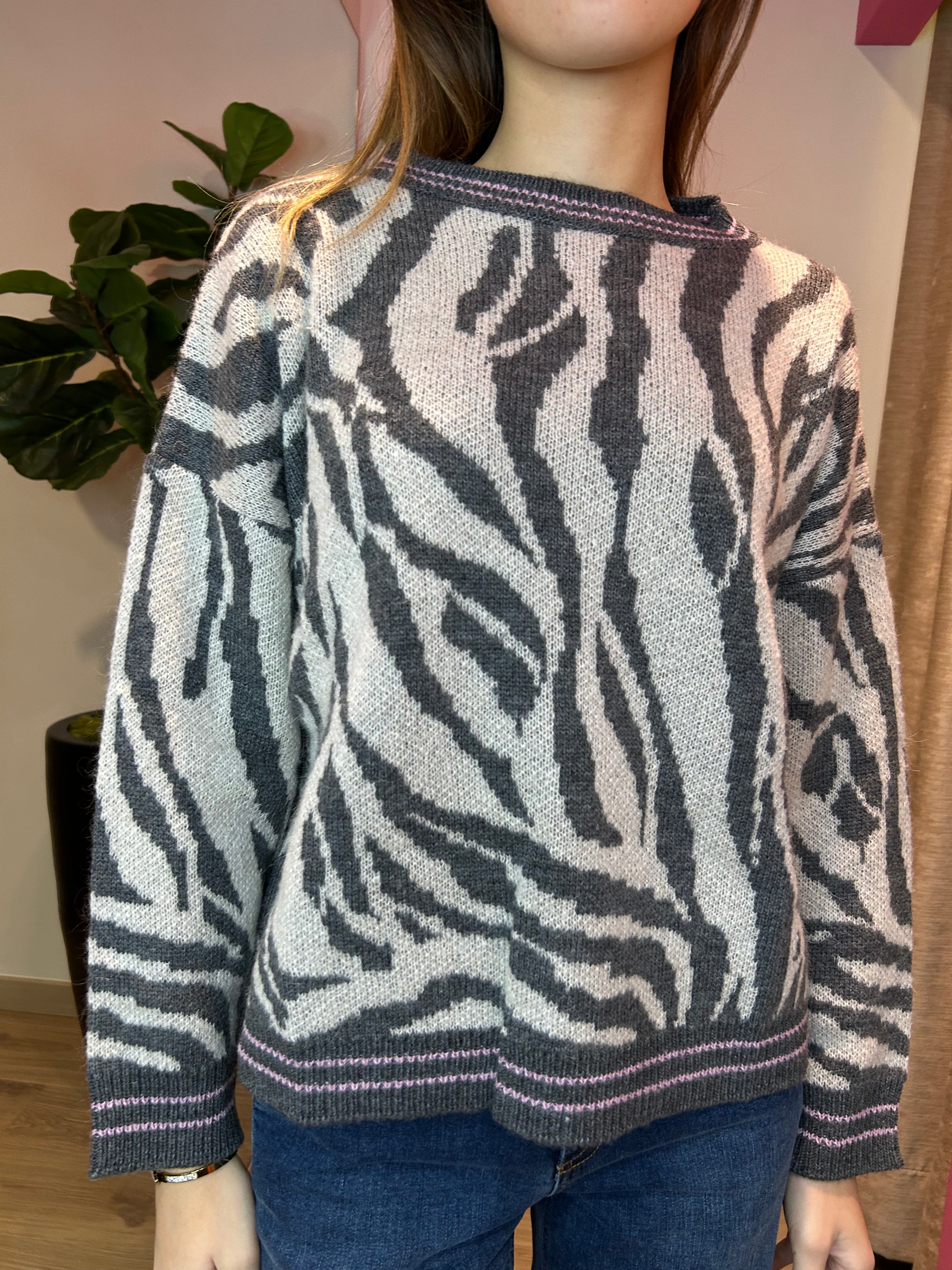 Pullover fantasia zebrata