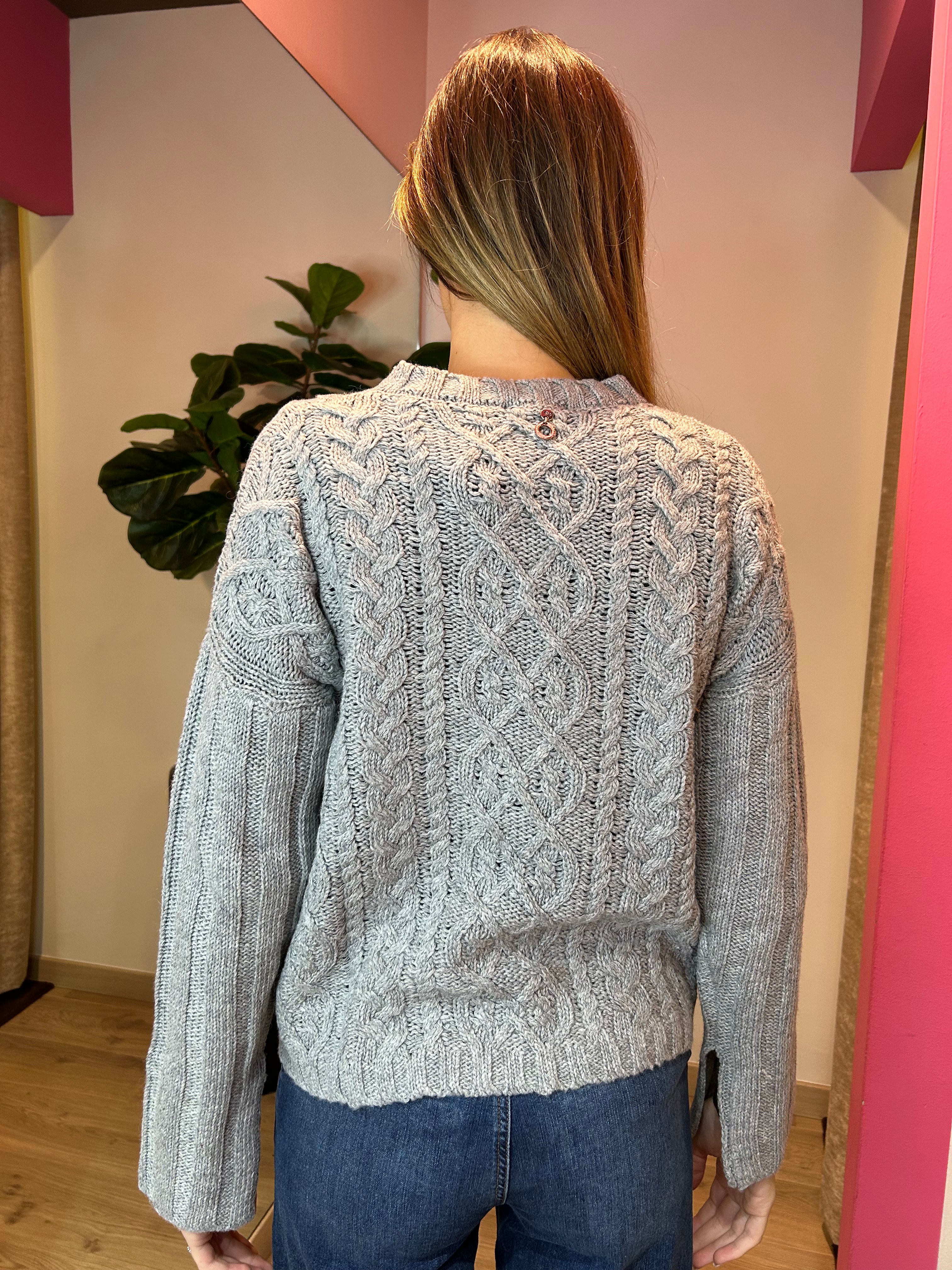 Pullover trecce floccato