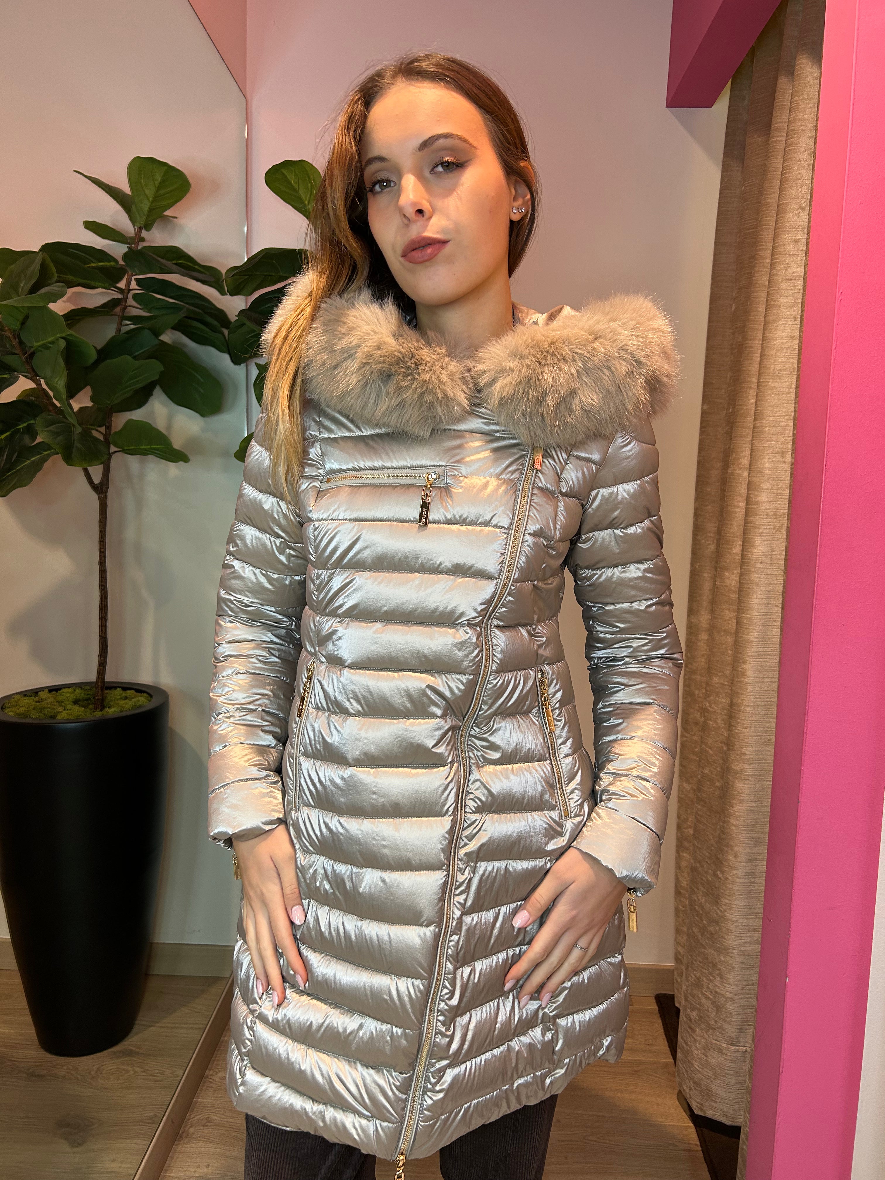 Piumino Diessam lungo effetto satin