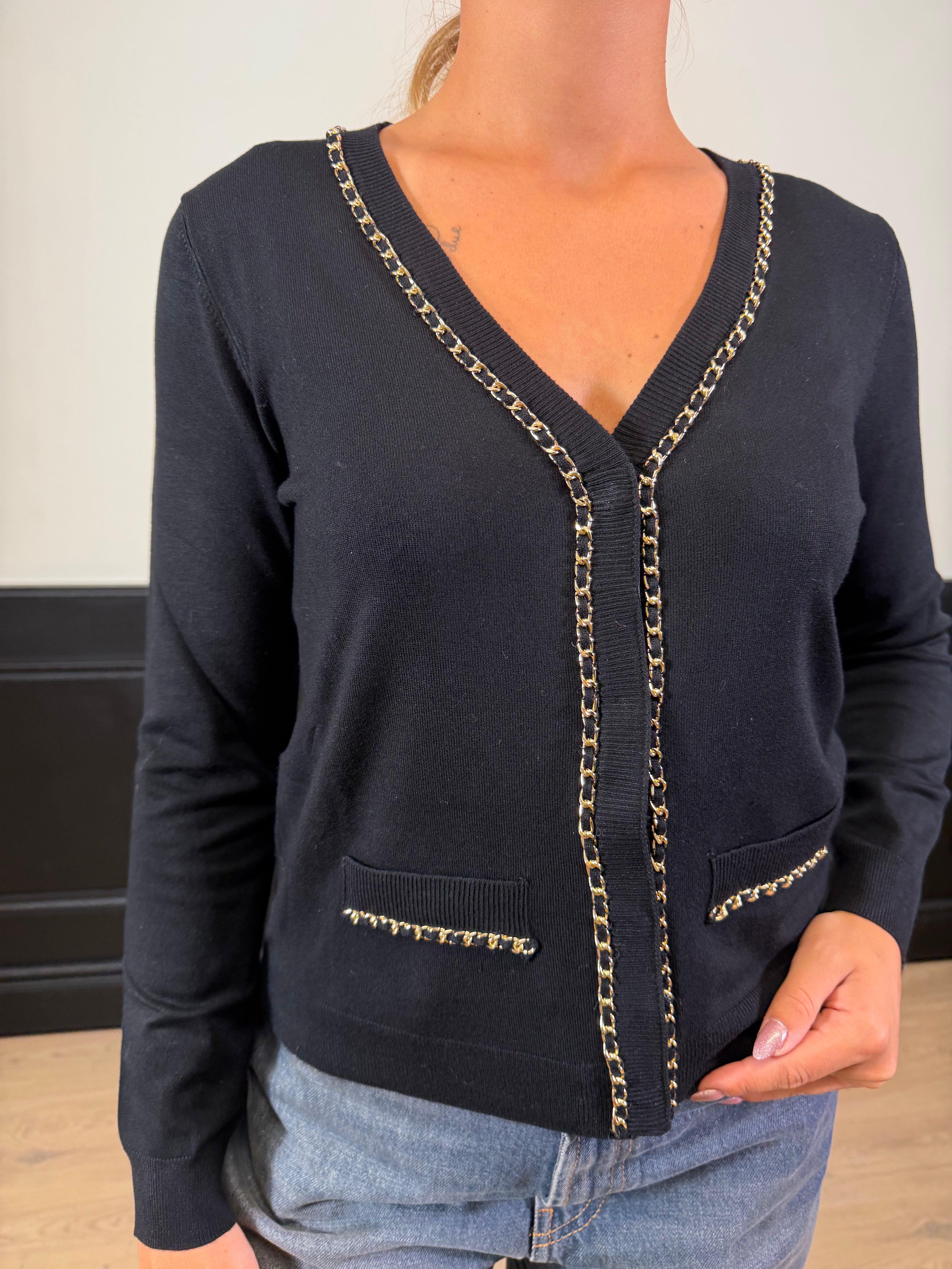 Cardigan Chainsy con profili di catena