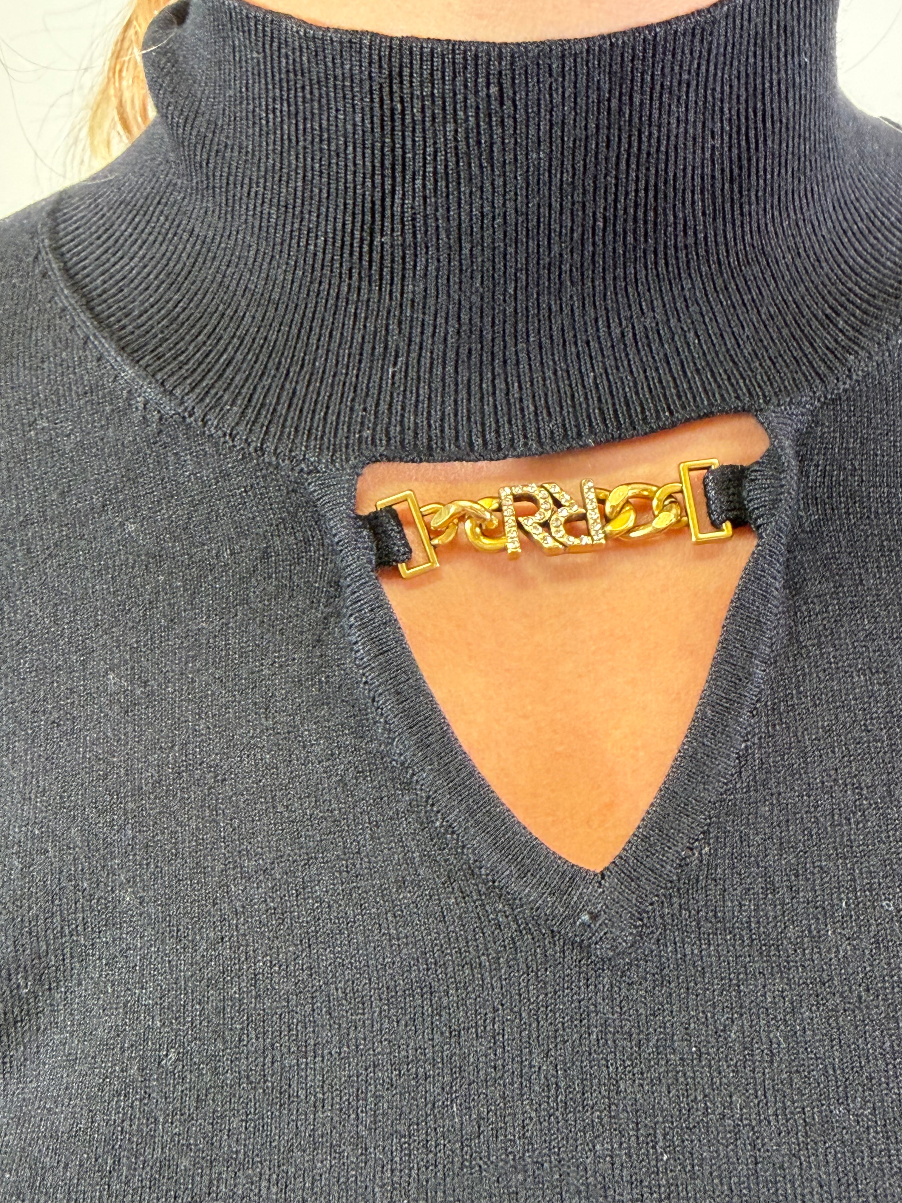 Maglia Chogolosa collo vulcano e goccia con catena