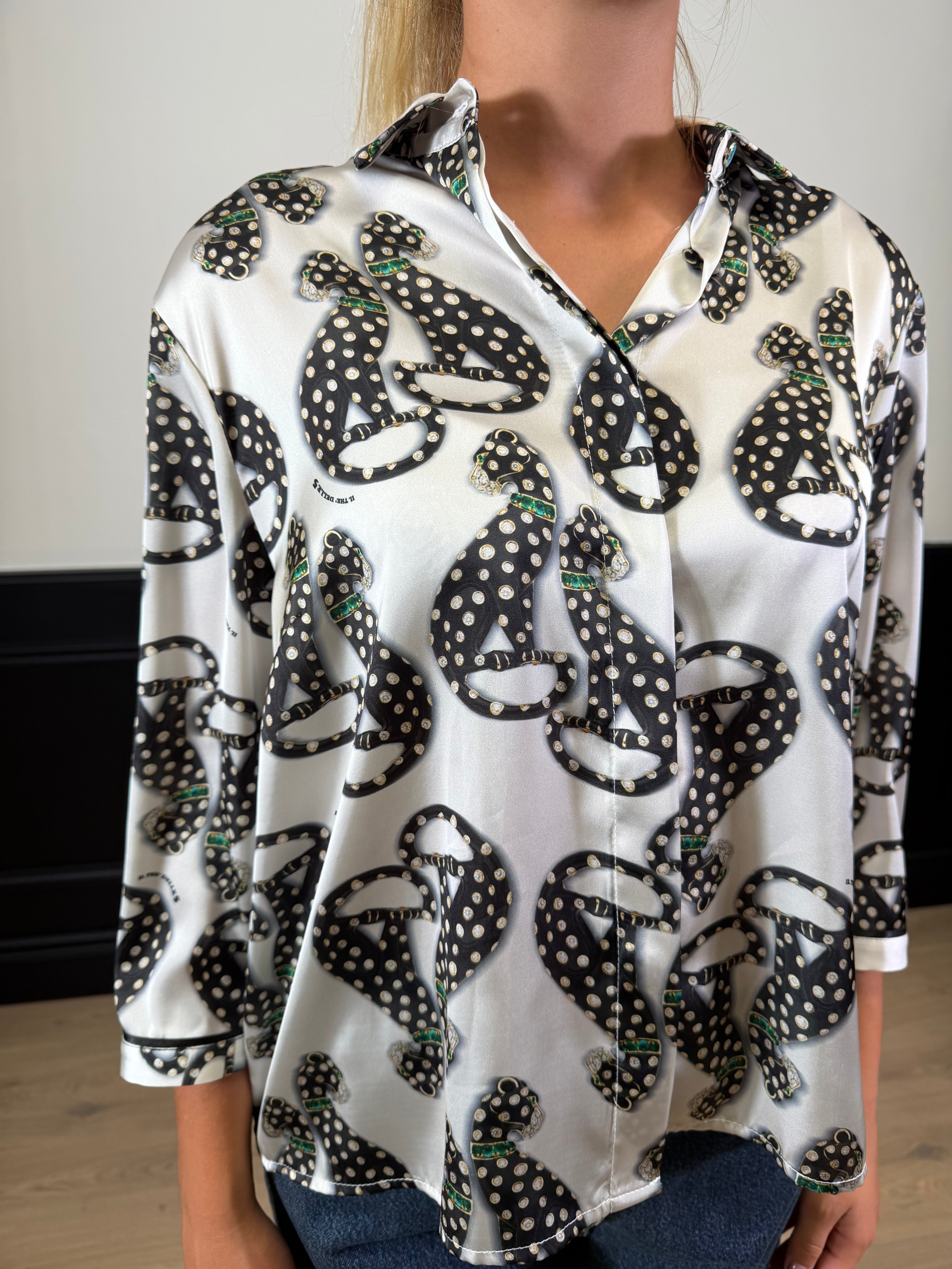 Camicia spoon fantasia pantera pois