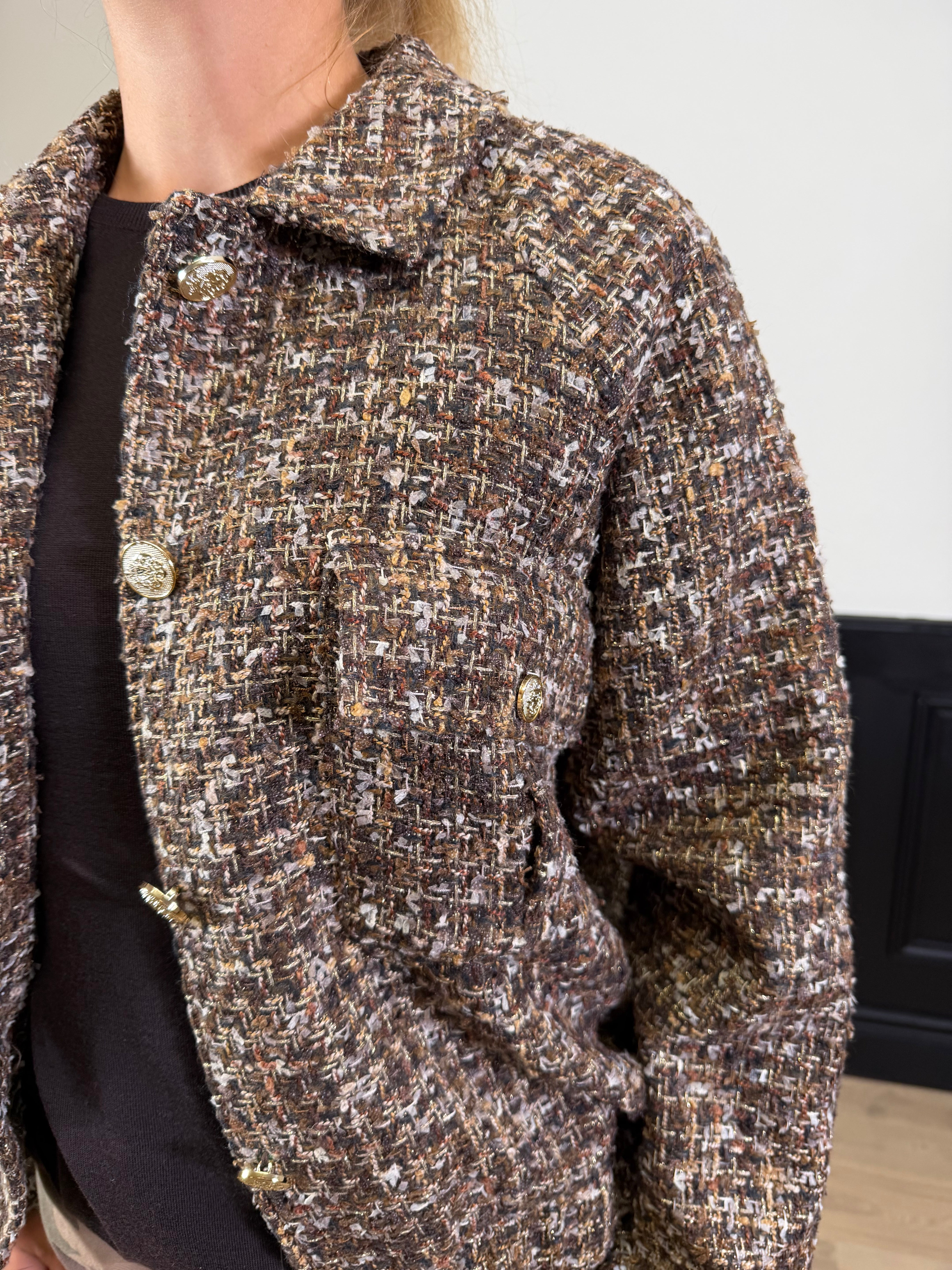 Bomber in tweed multicolor