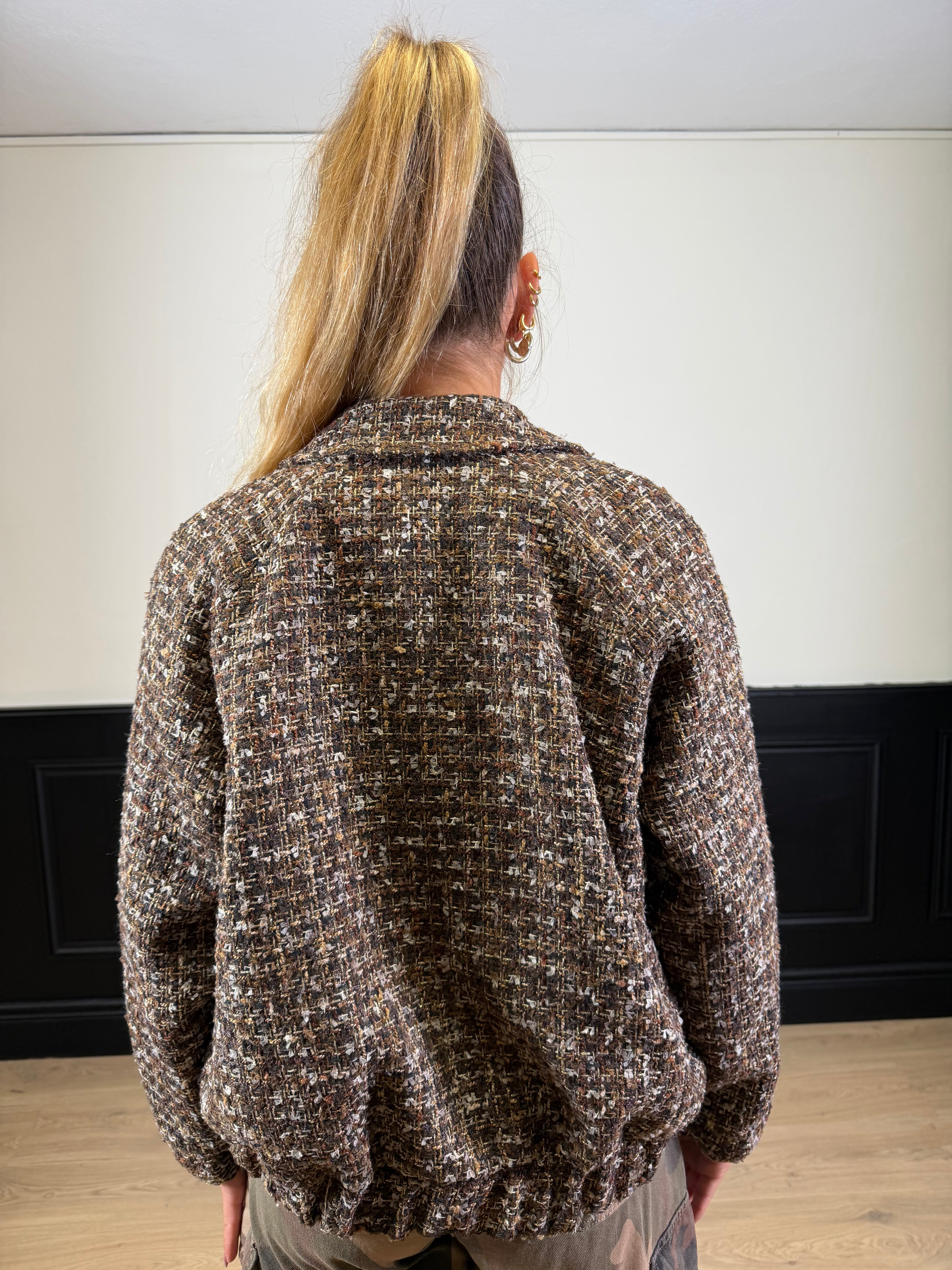 Bomber in tweed multicolor