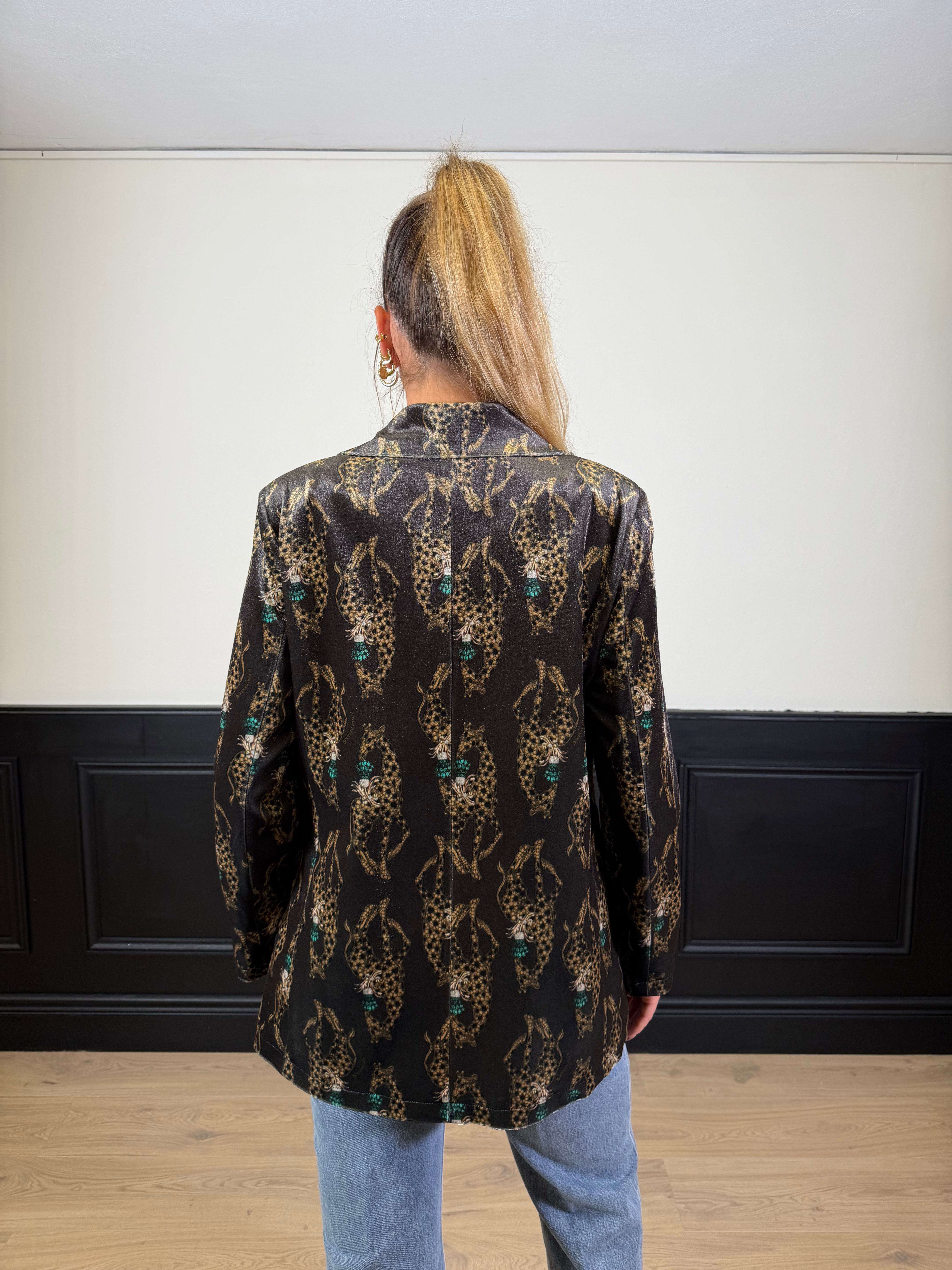 Giacca Margie in velluto fantasia giraffa
