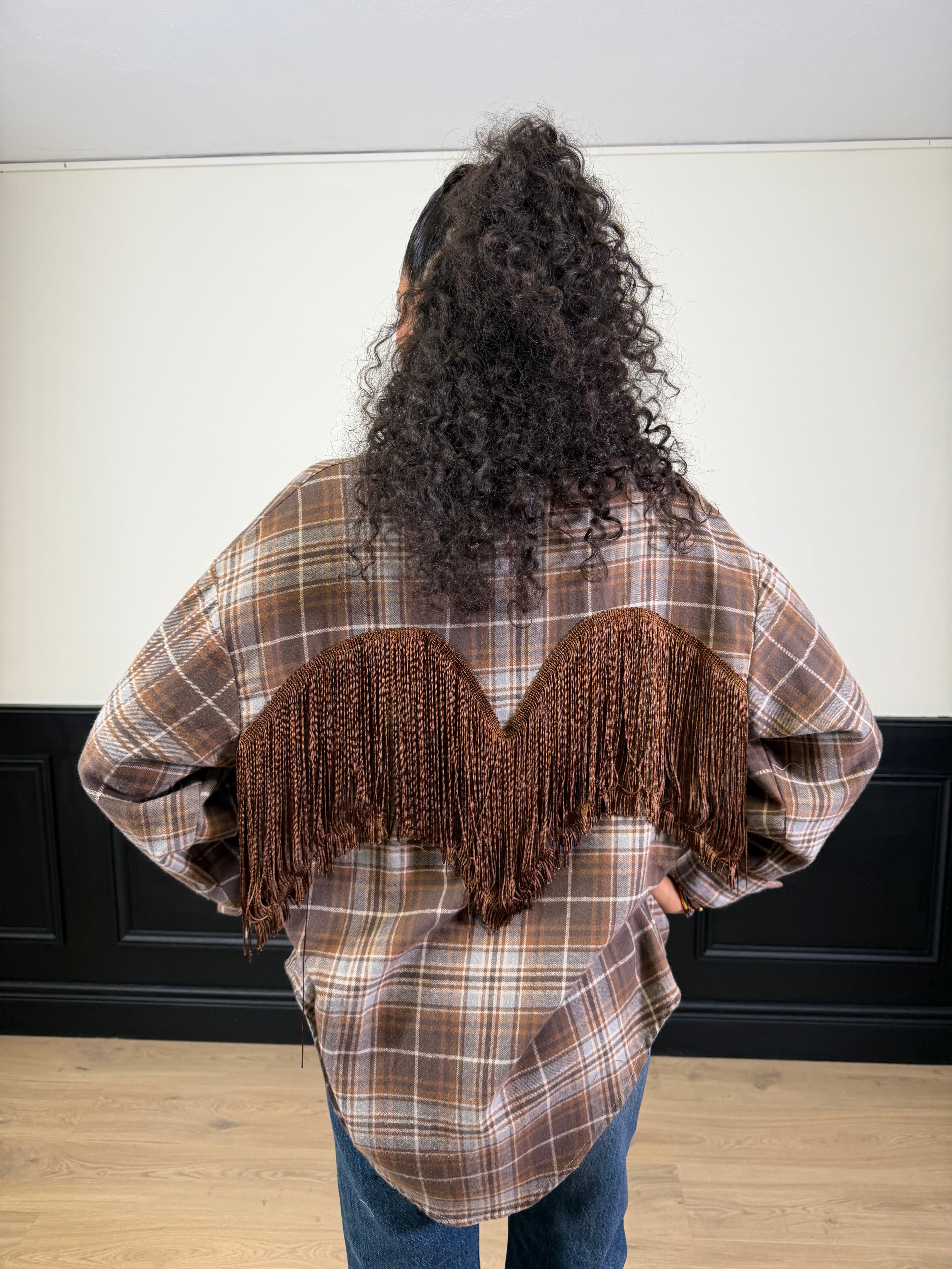Camicia check con frange