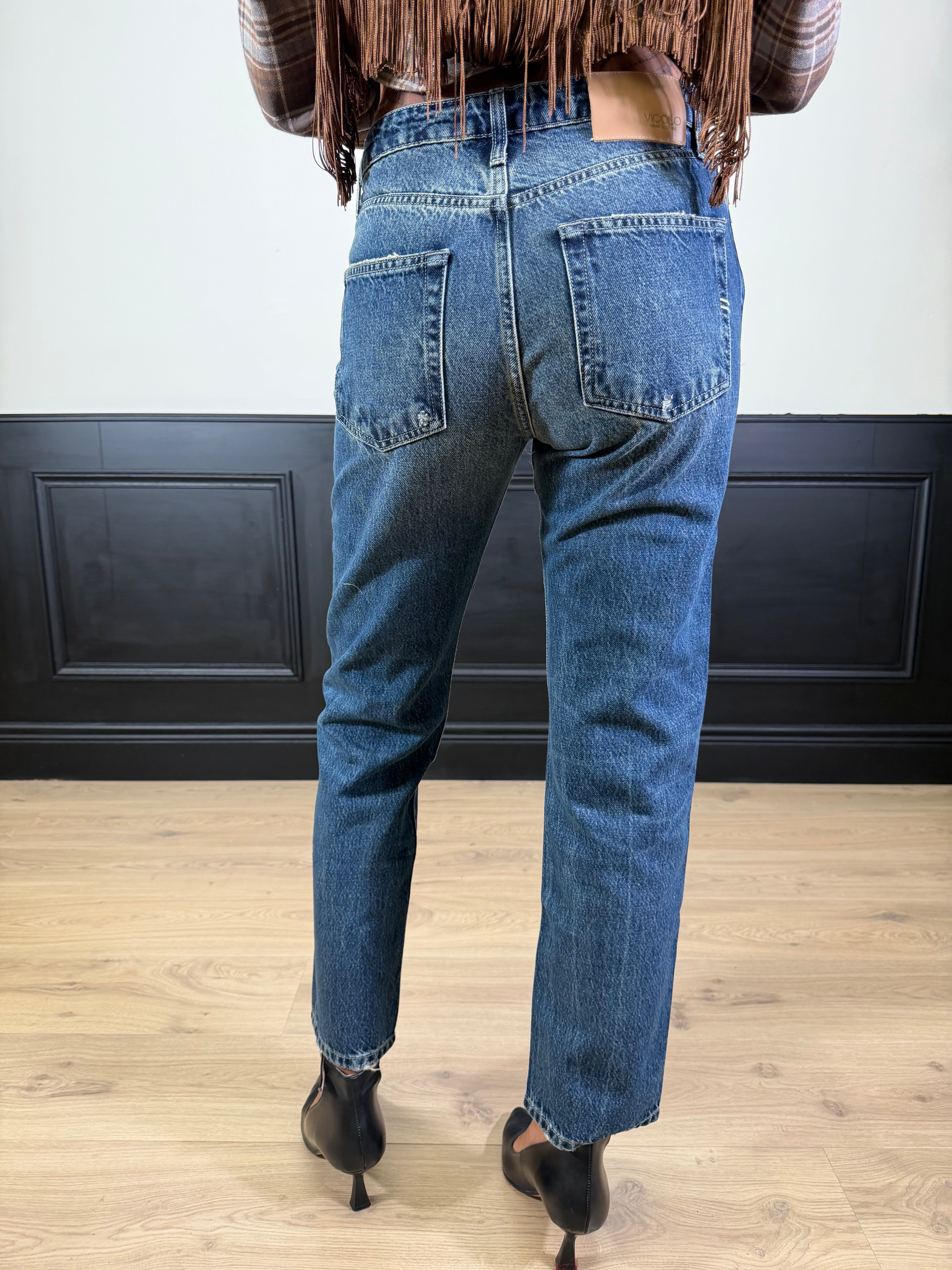 Jeans Zoe blu bottoni gioiello