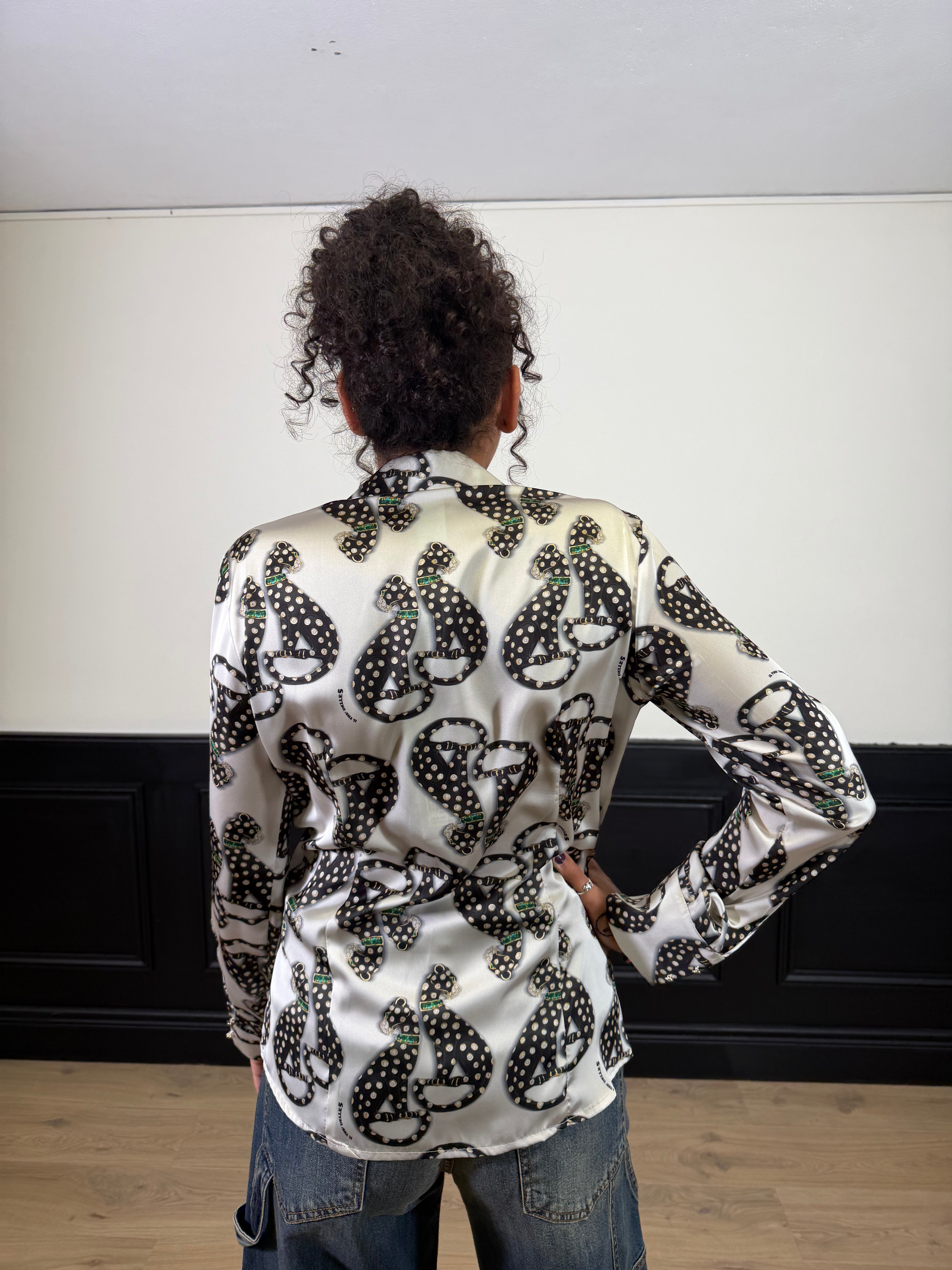 Camicia avvitata Kilie fantasia pantera pois