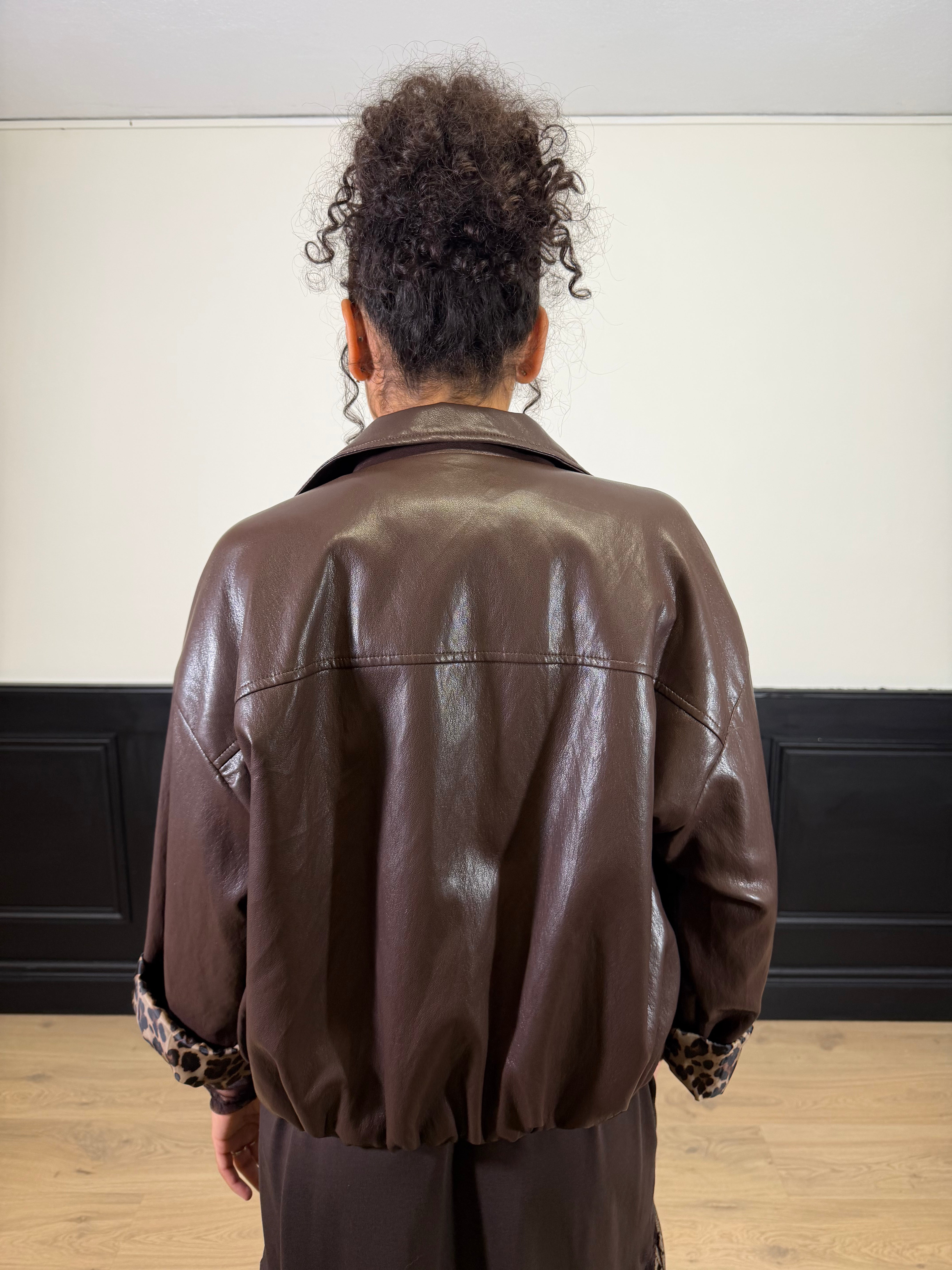 Bomber in ecopelle