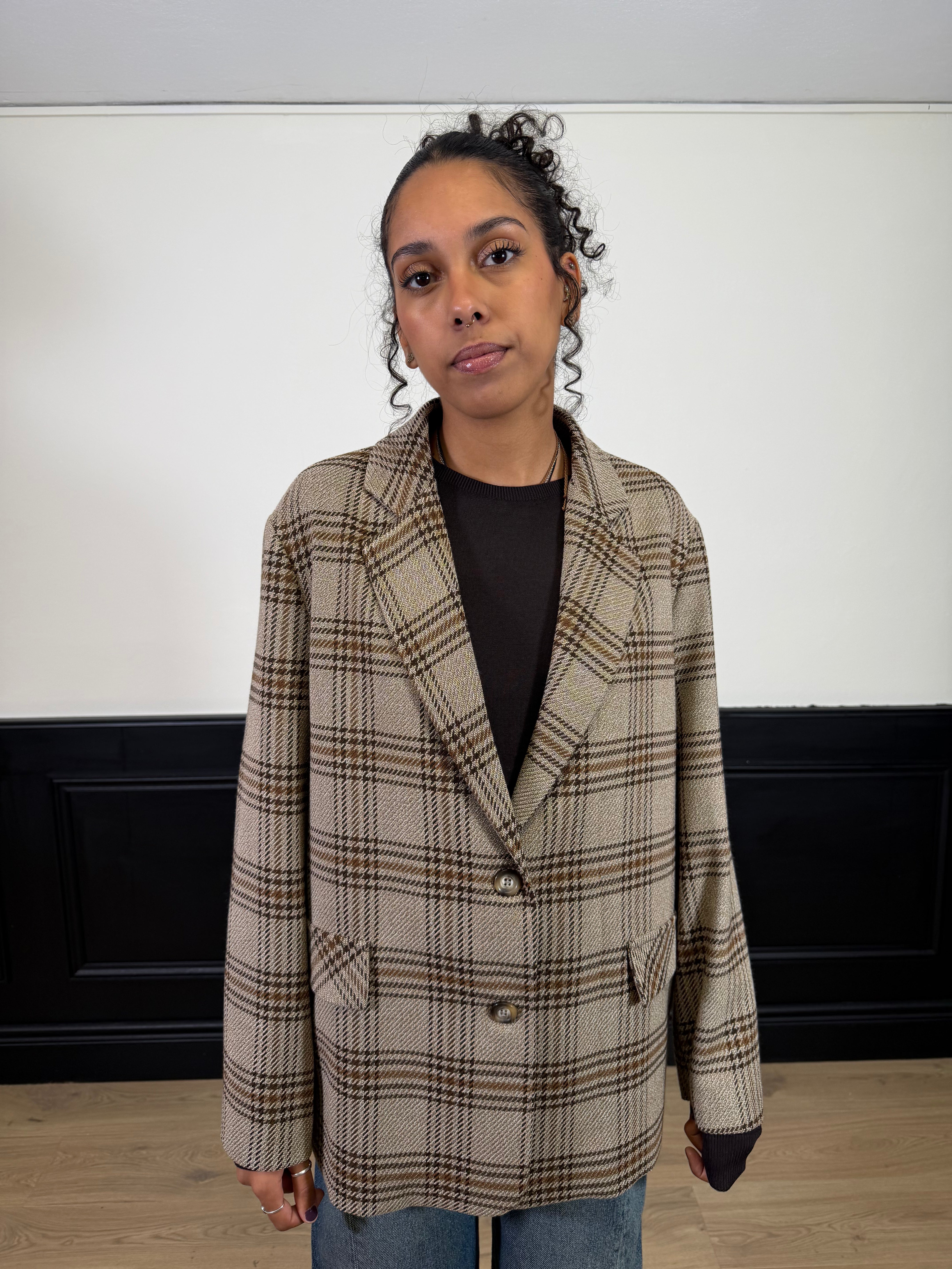 Giacca oversize a quadri