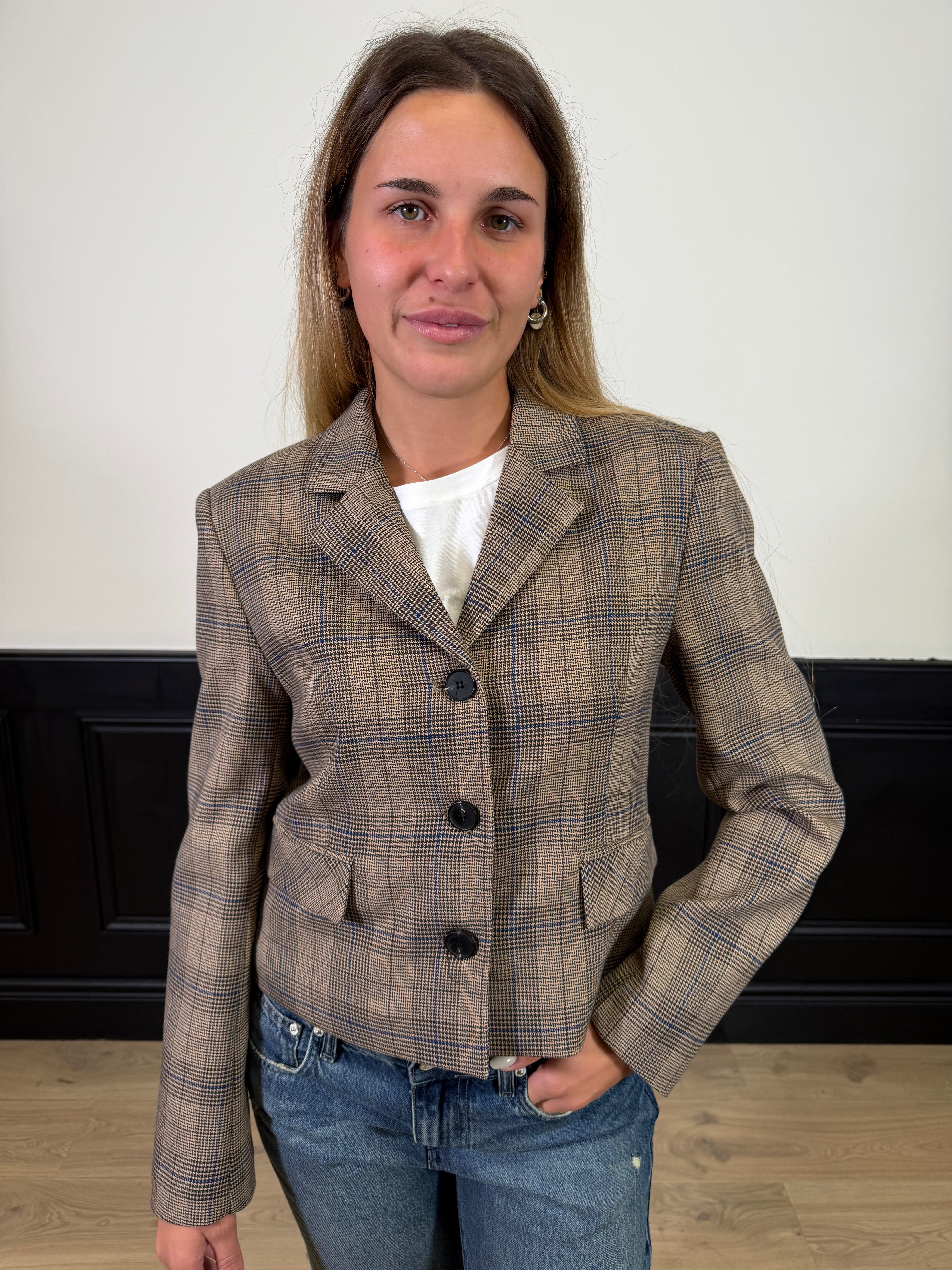 Giacca slim fit a quadri