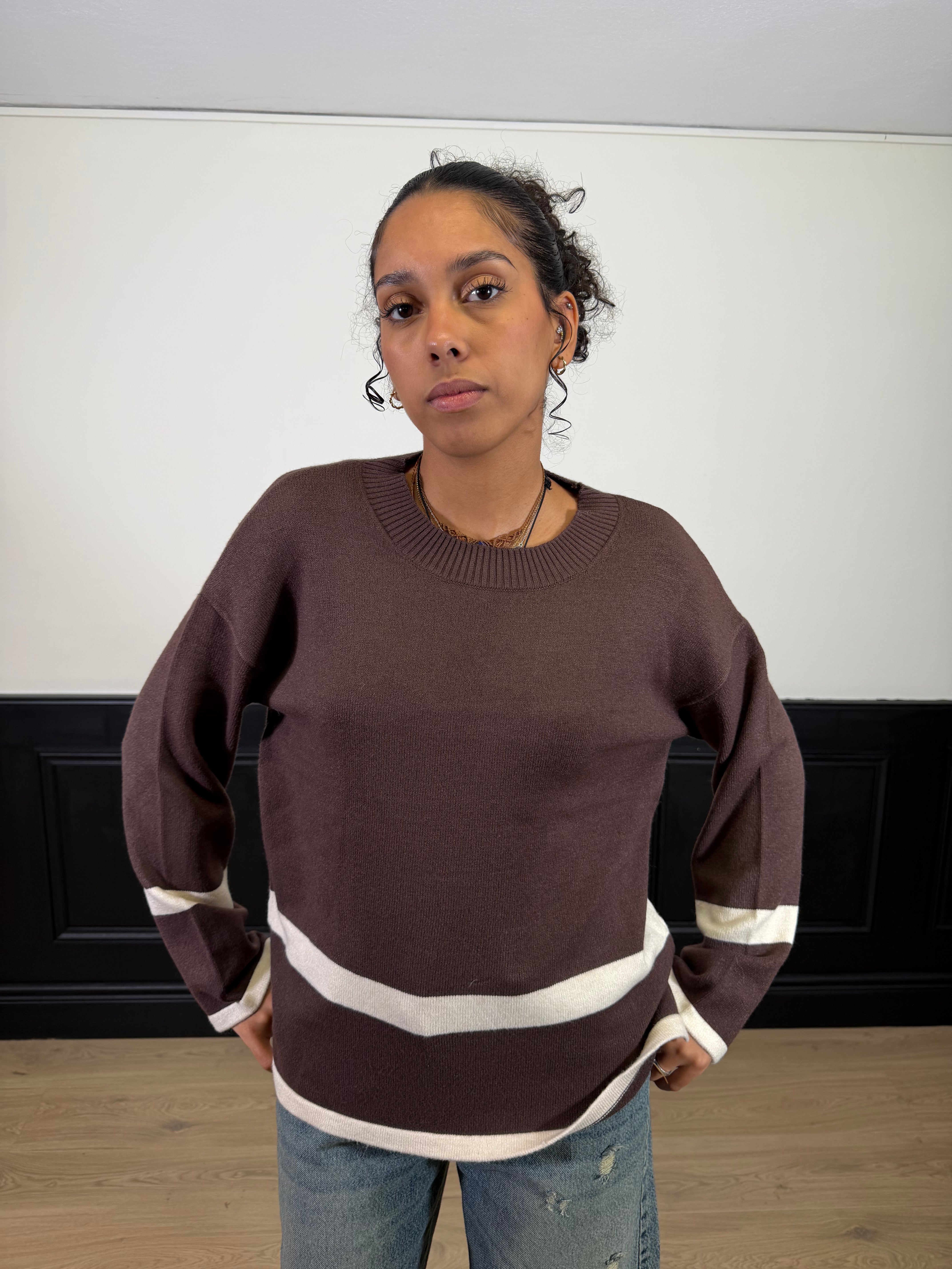 Maglia ampia doppio colore