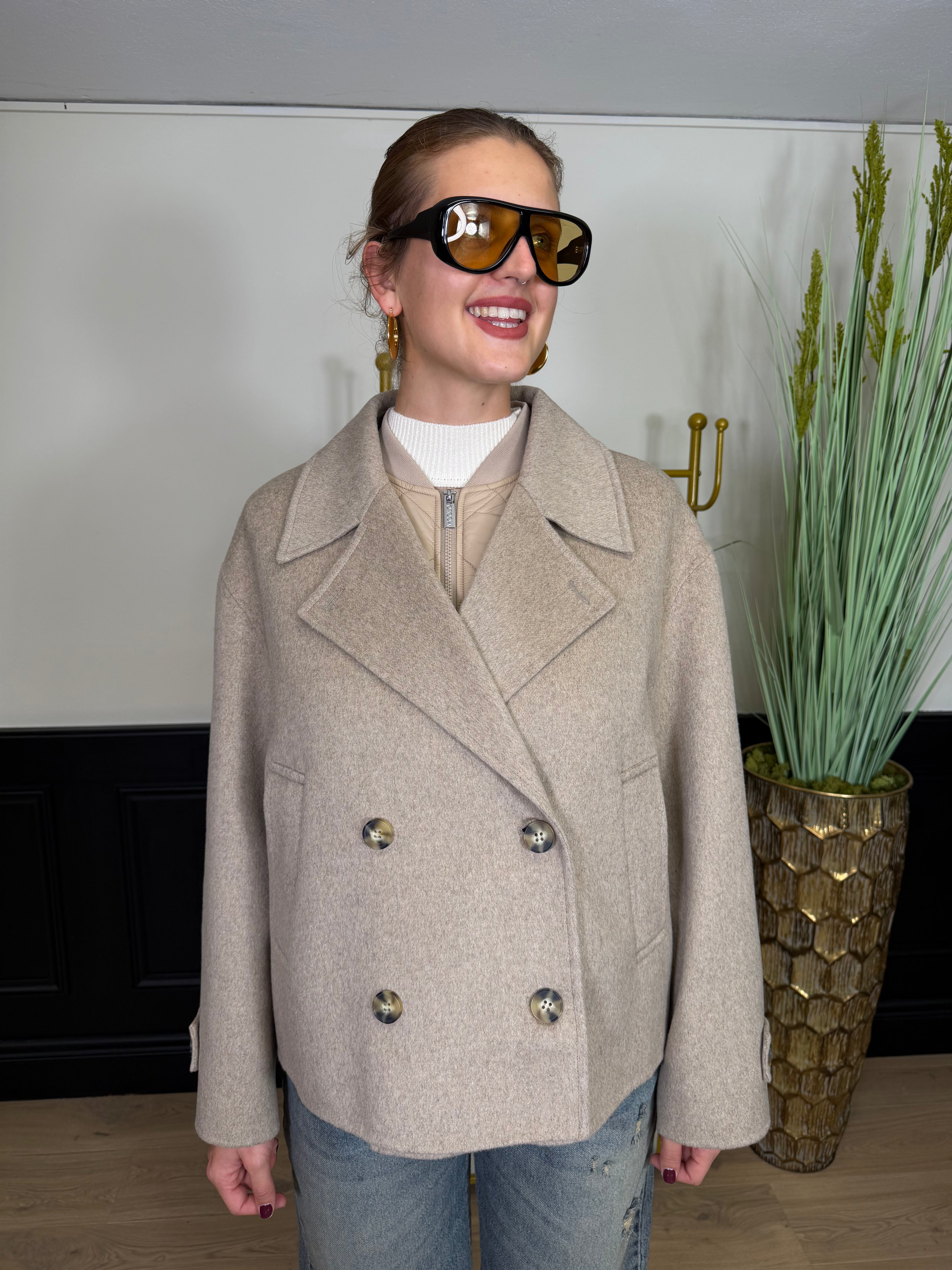 Giacca cappotto con gilet trapuntato