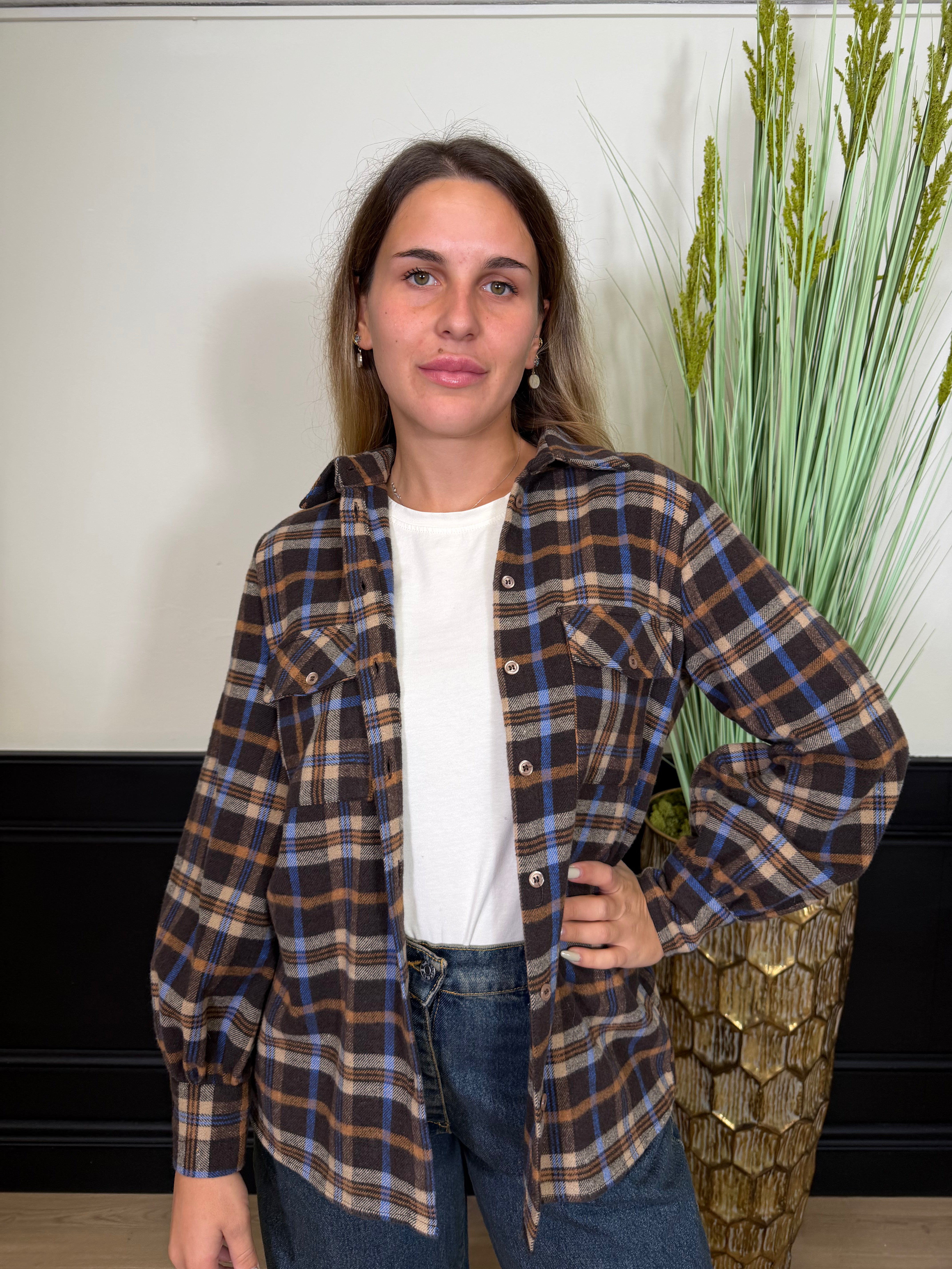 Camicia check in panno