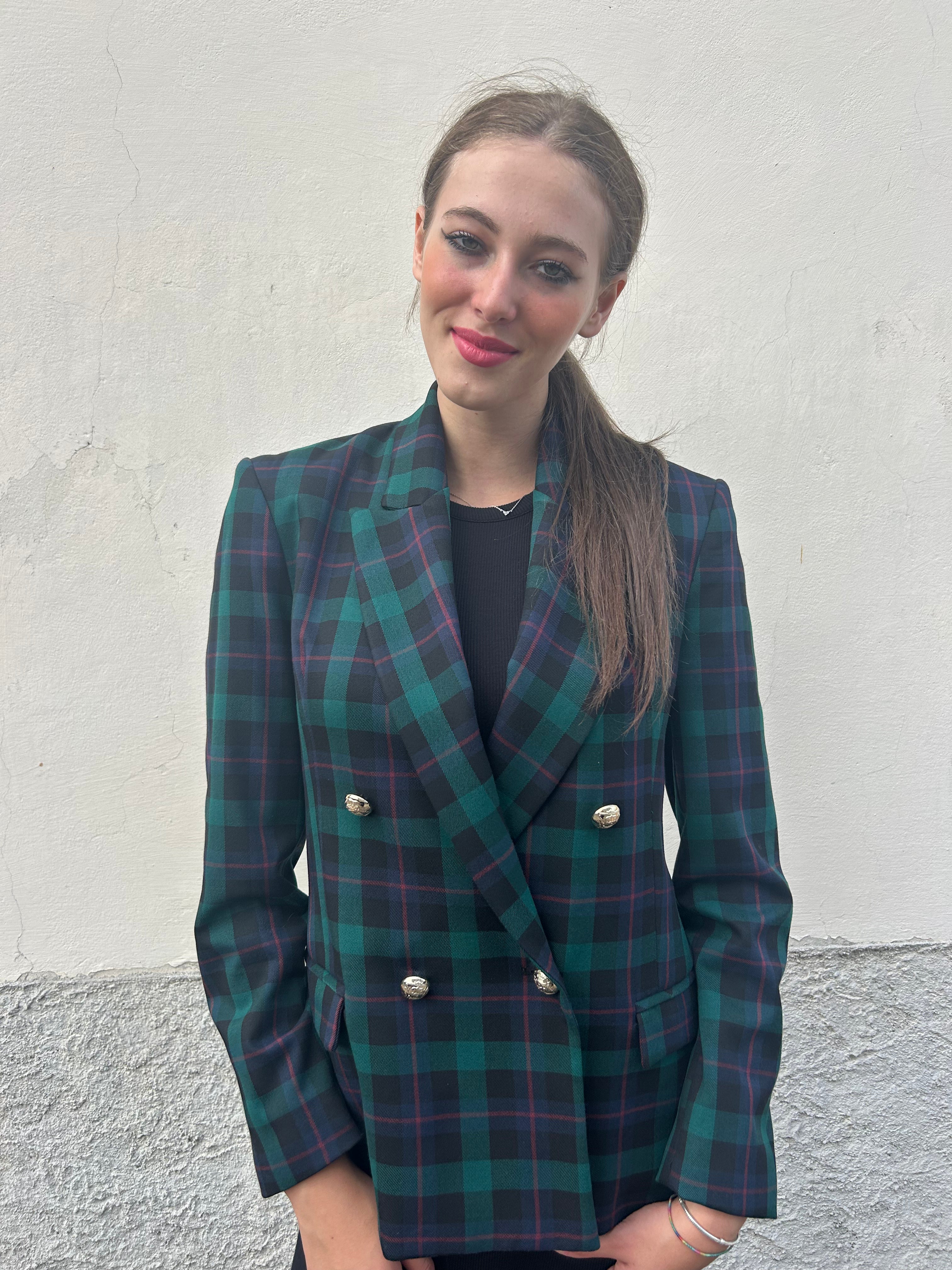 Giacca check doppiopetto