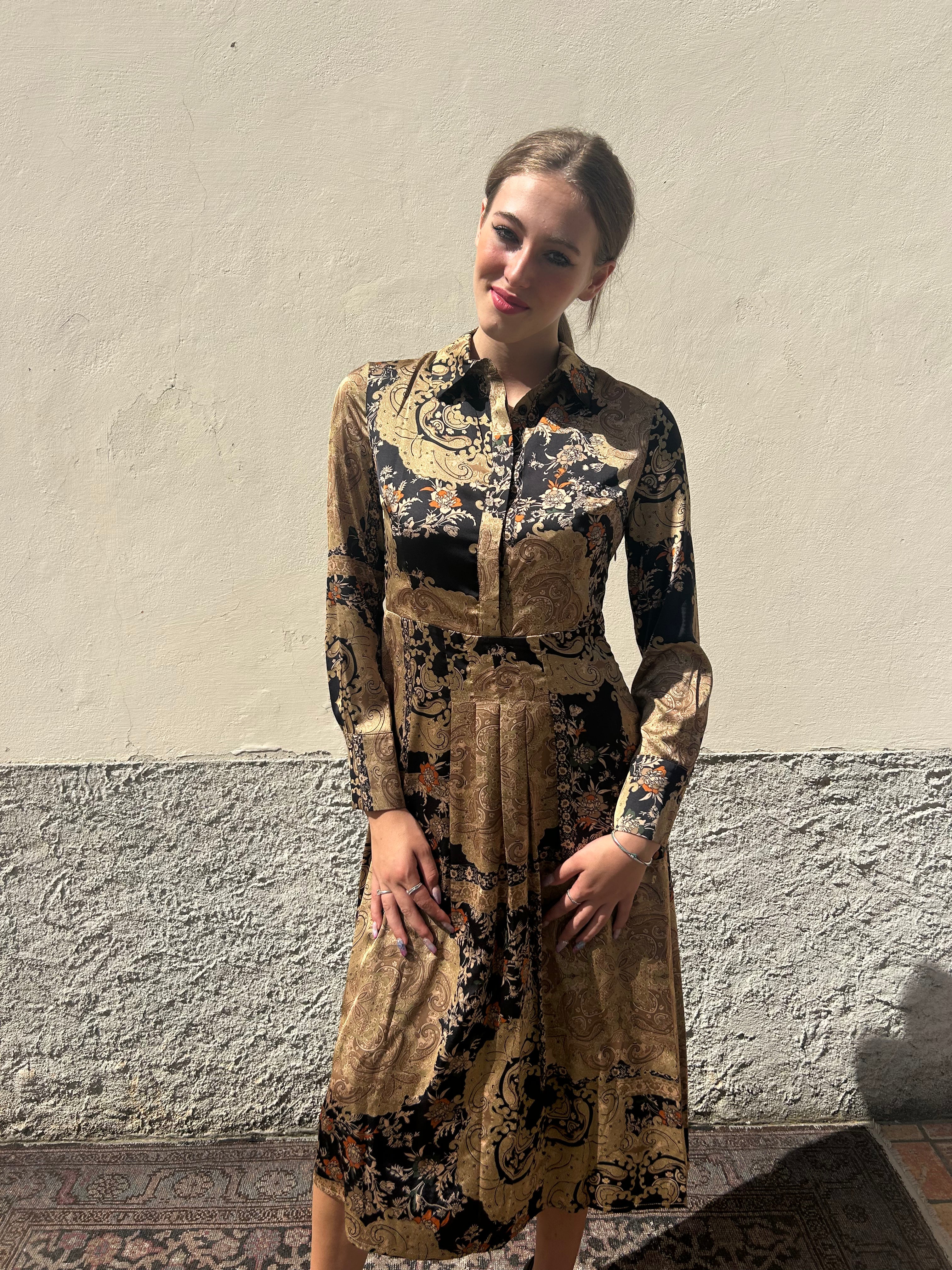 Abito longuette fantasia Paisley floreale