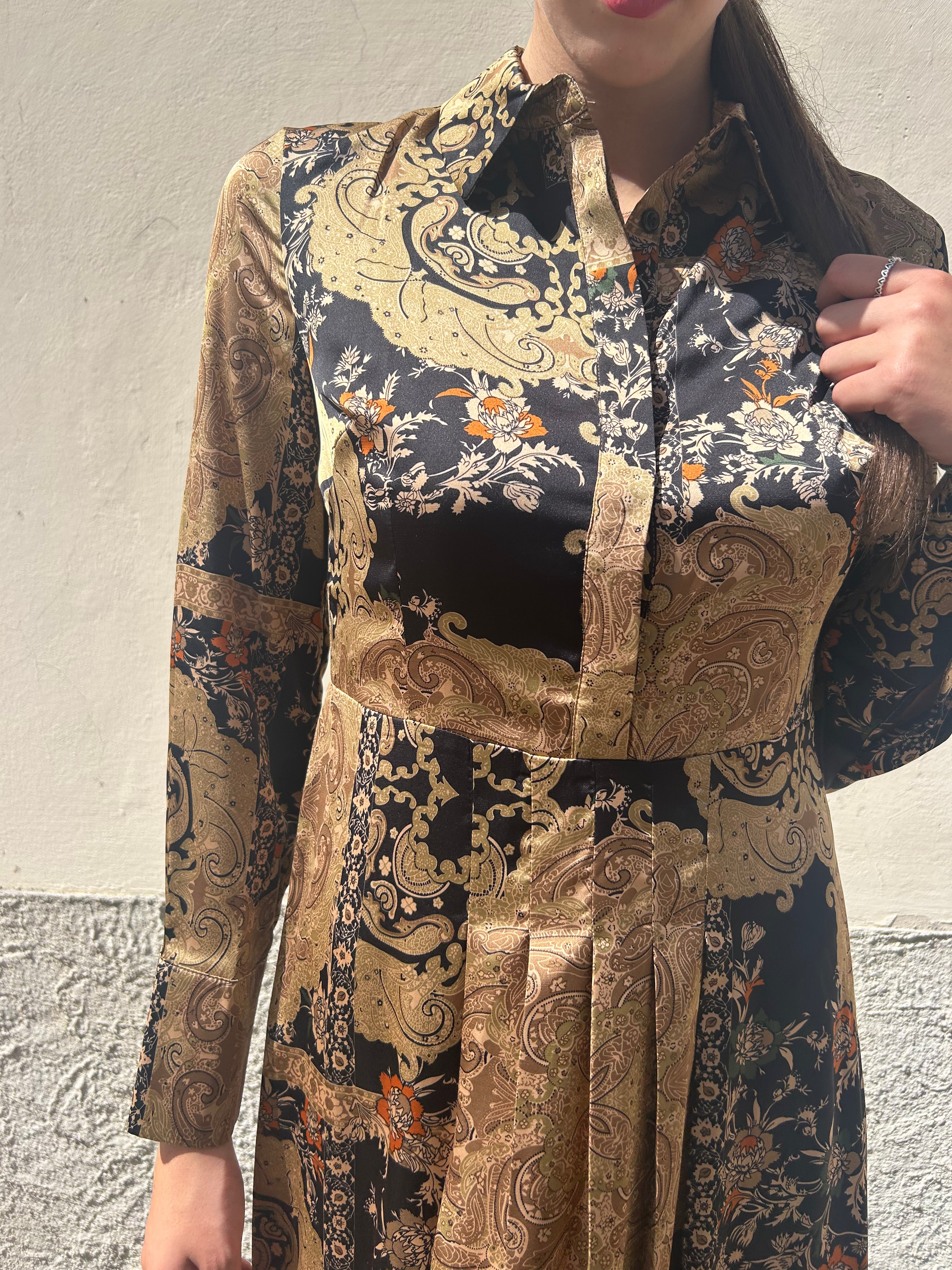 Abito longuette fantasia Paisley floreale
