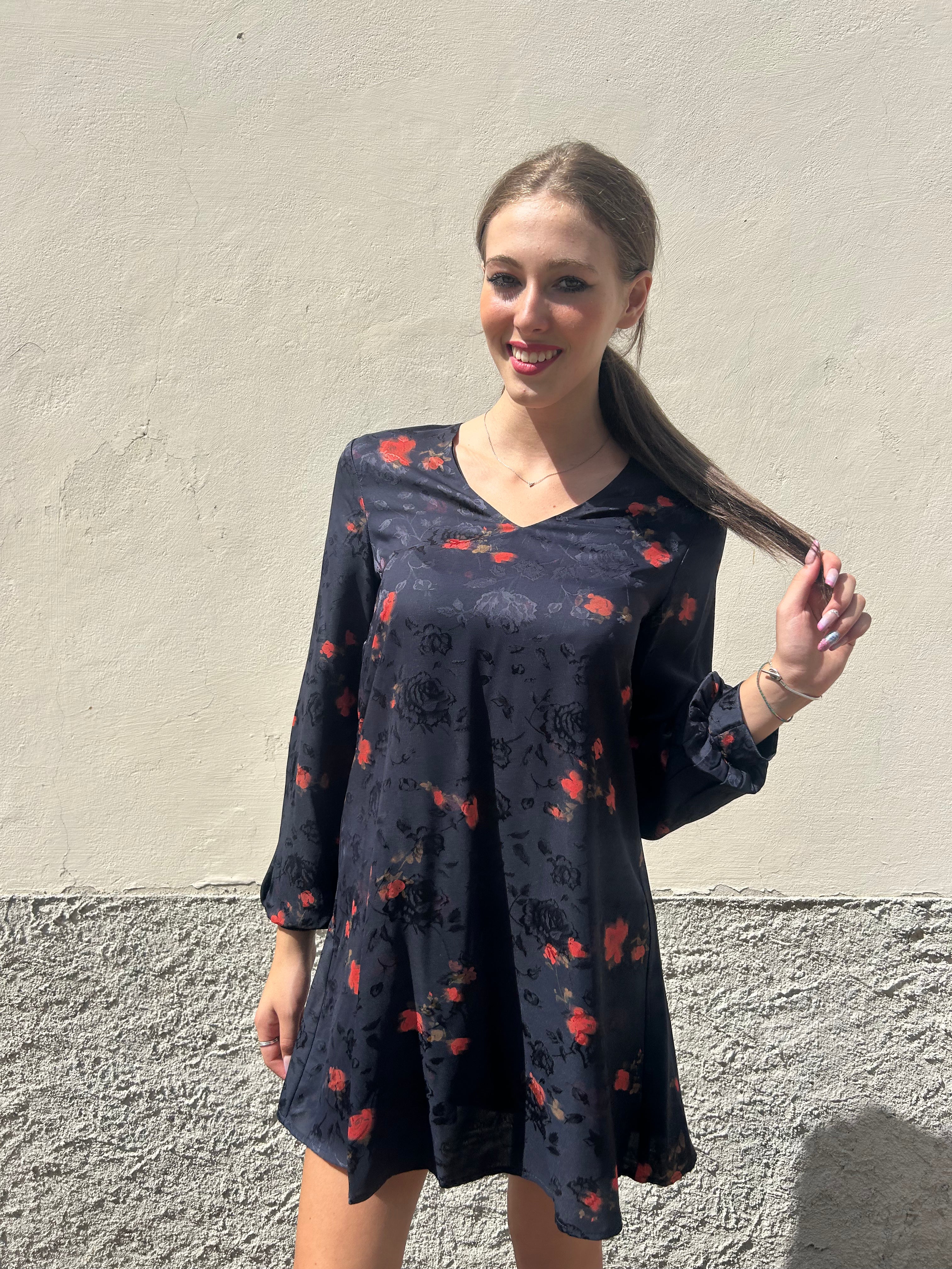 Abito corto fantasia rose