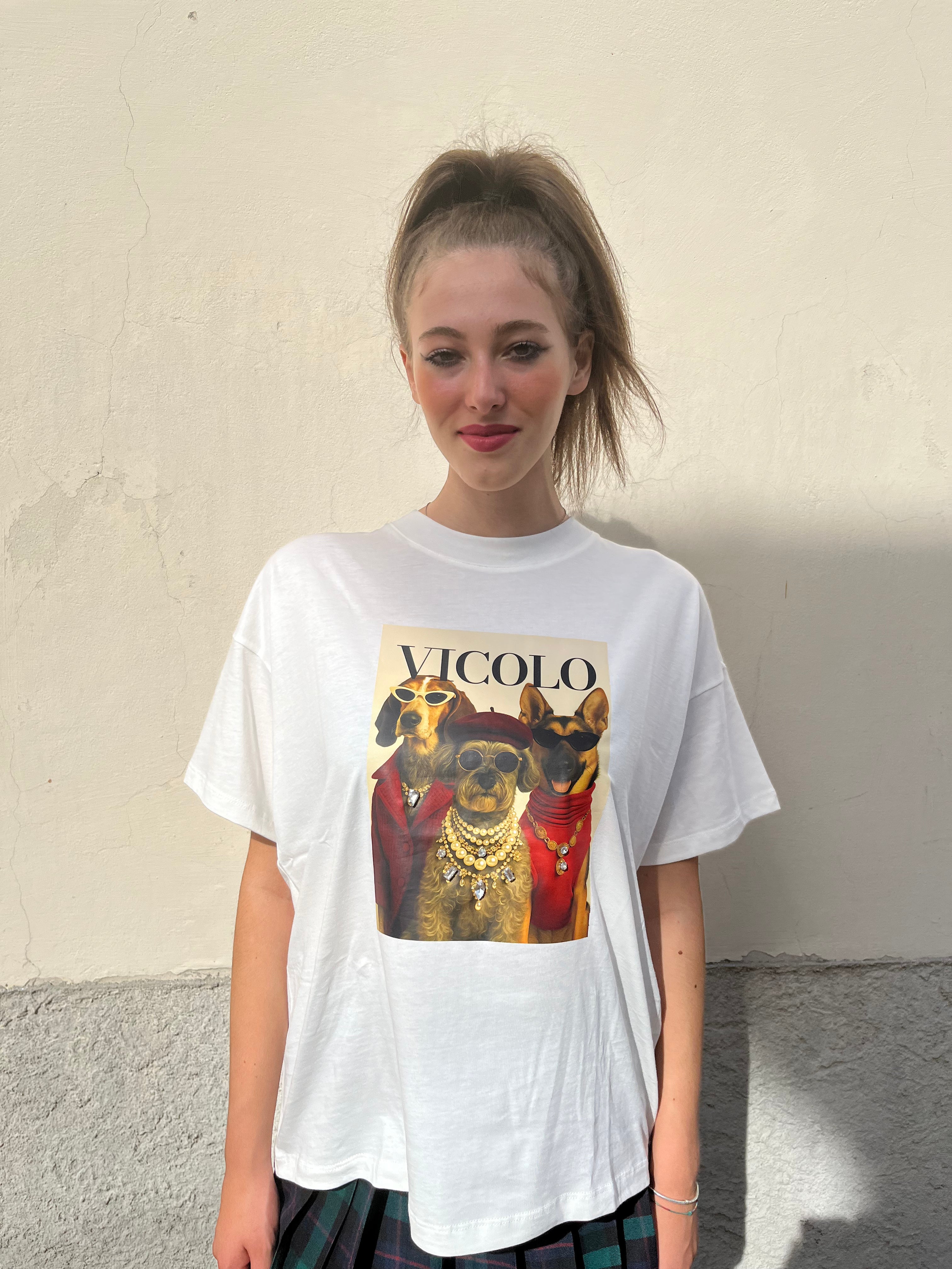T-shirt over stampa cani