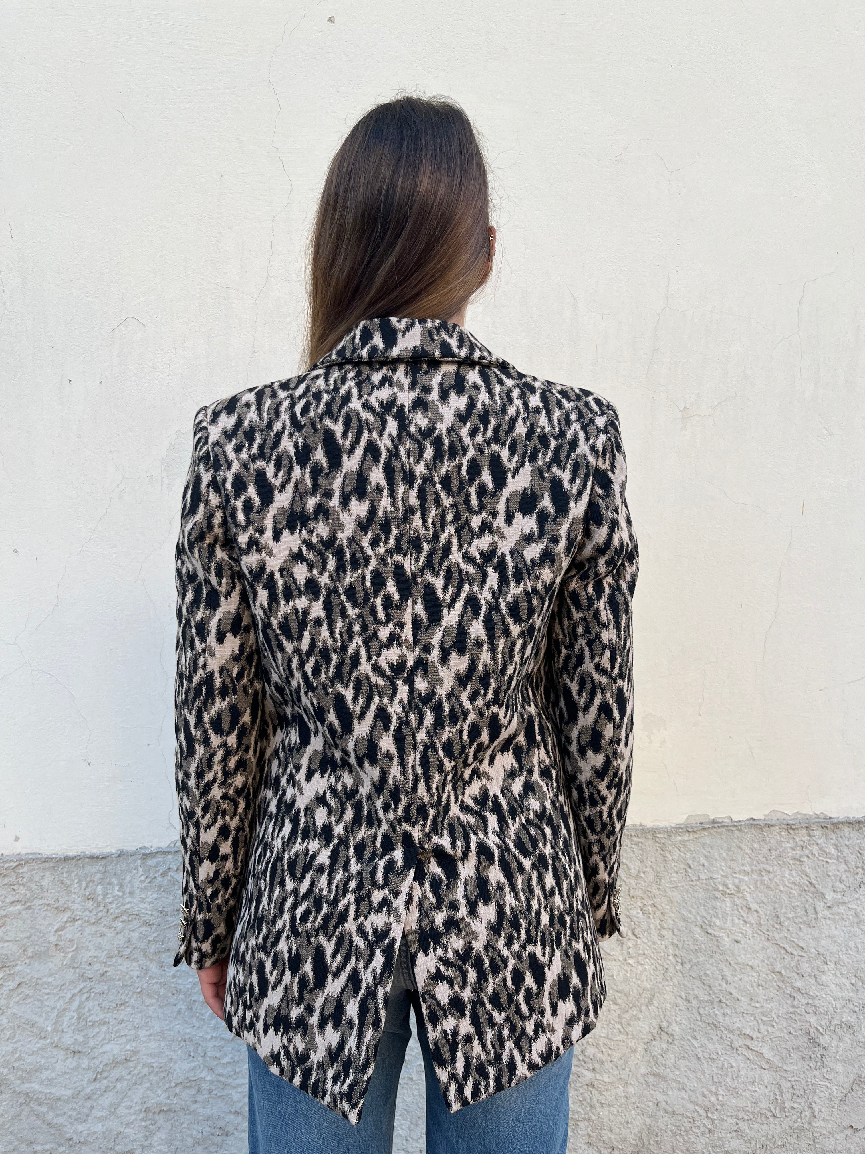 Giacca doppiopetto animalier