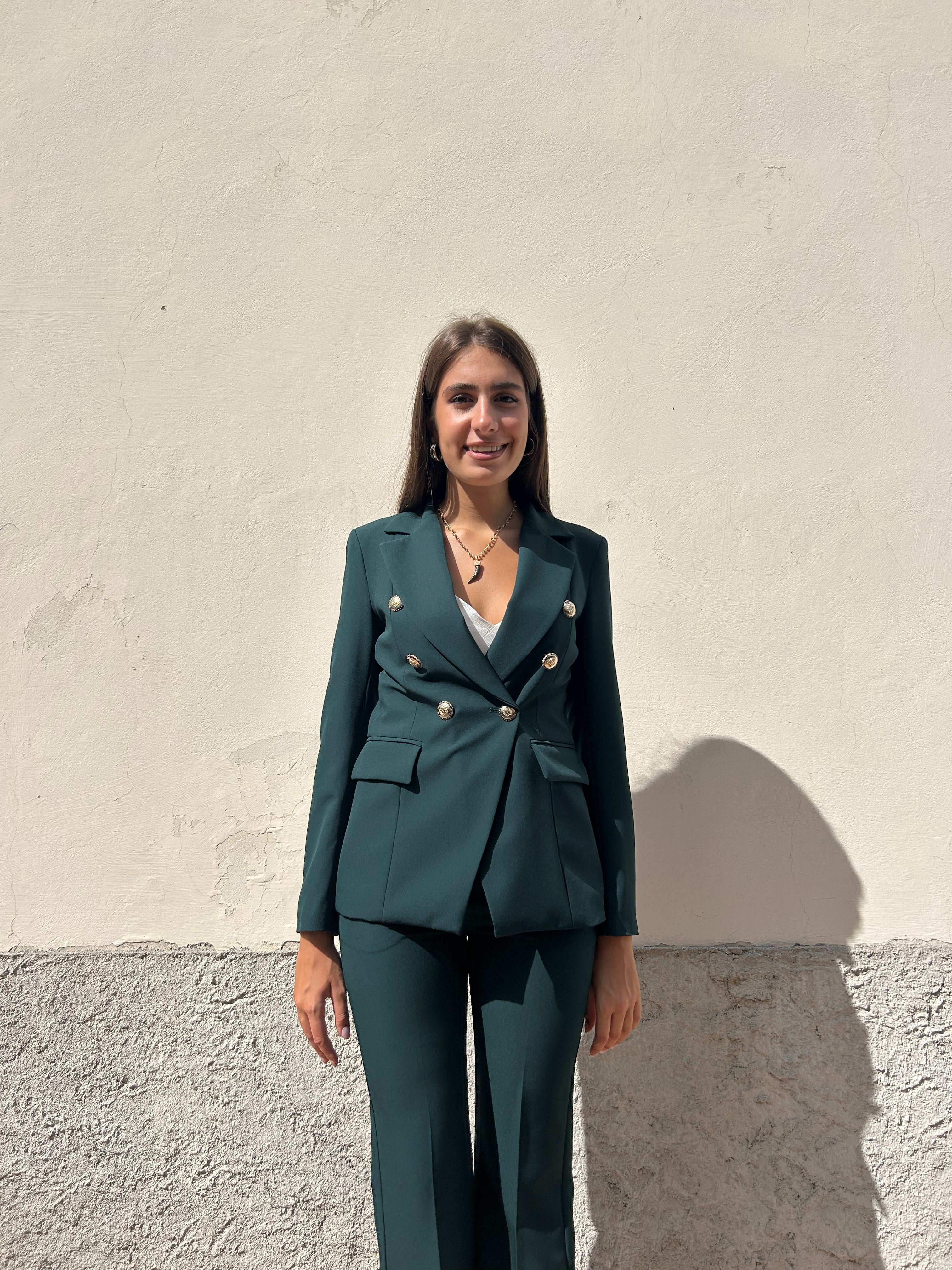 Tailleur balmain con pantalone scampanato