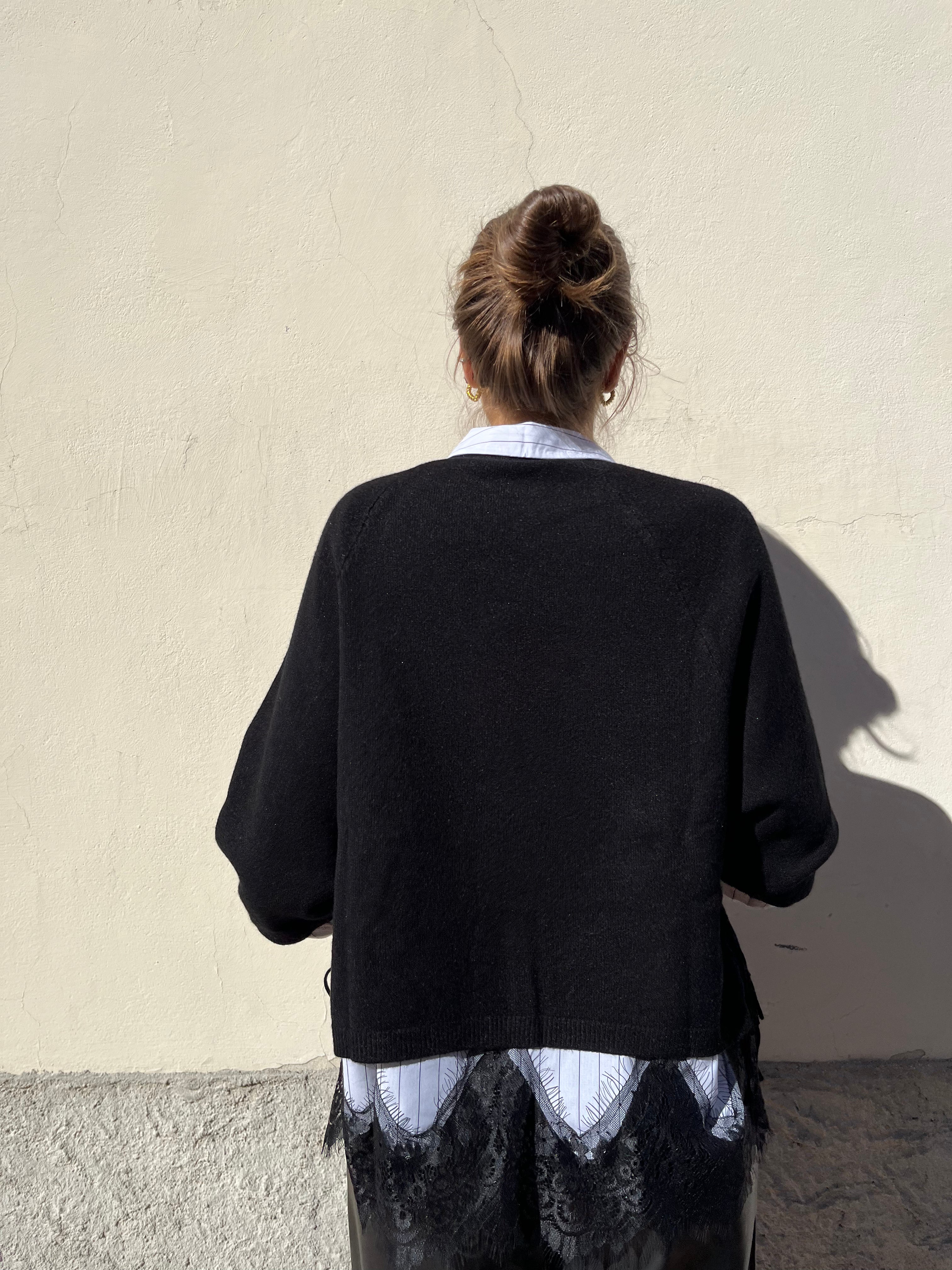 Maglia a scatola con frange