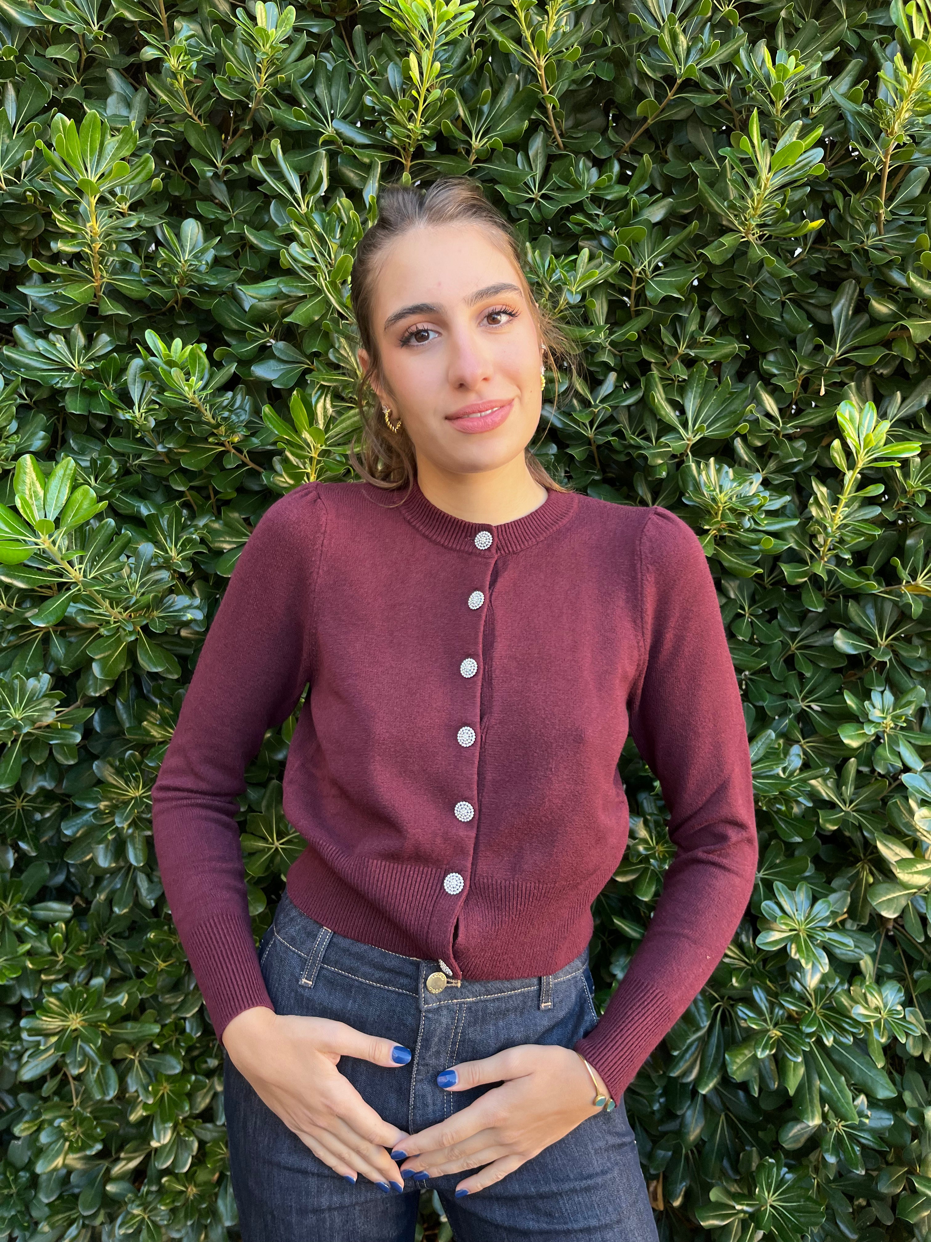 Maglia con bottoncini gioiello