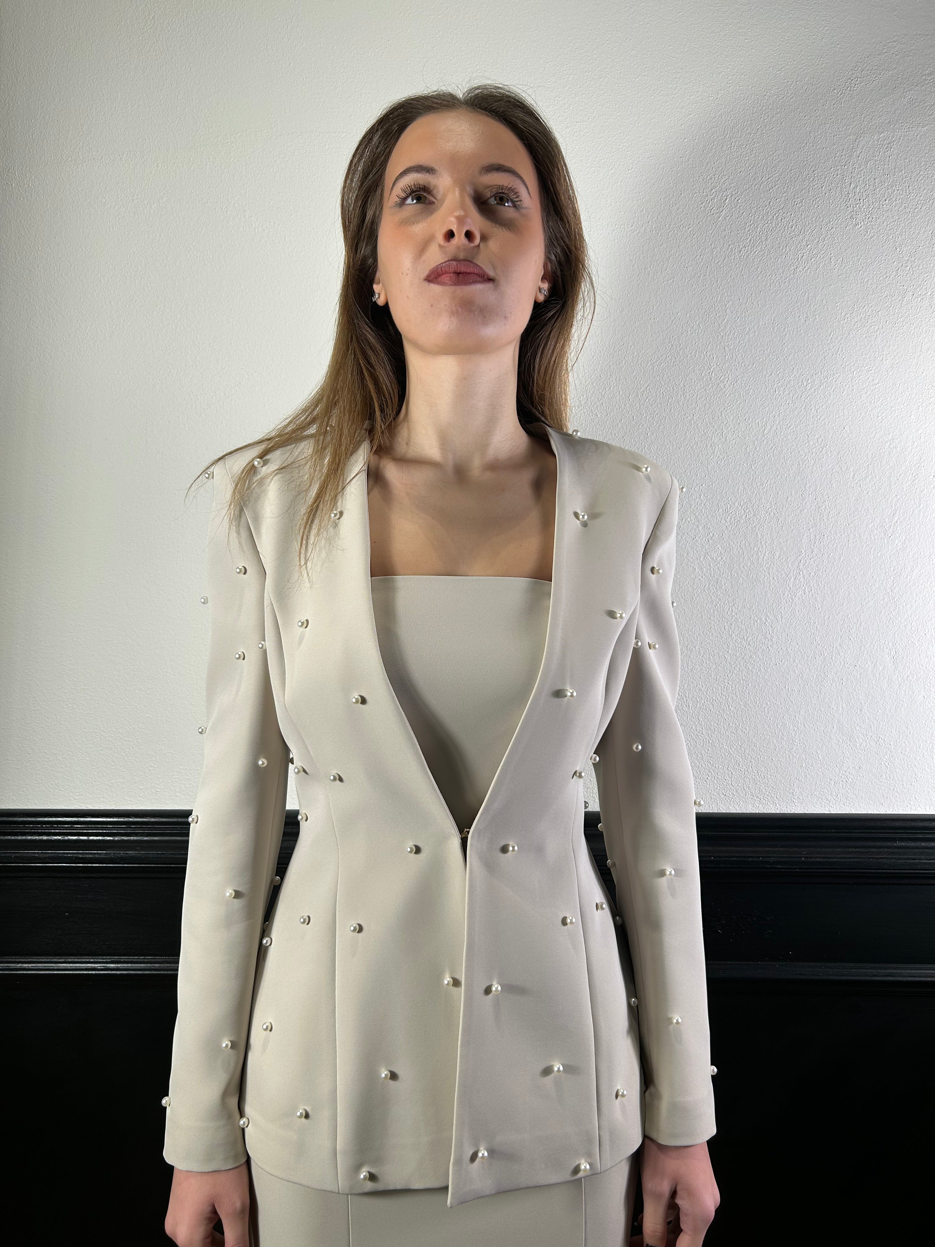 Giacca Pearly slim con perle