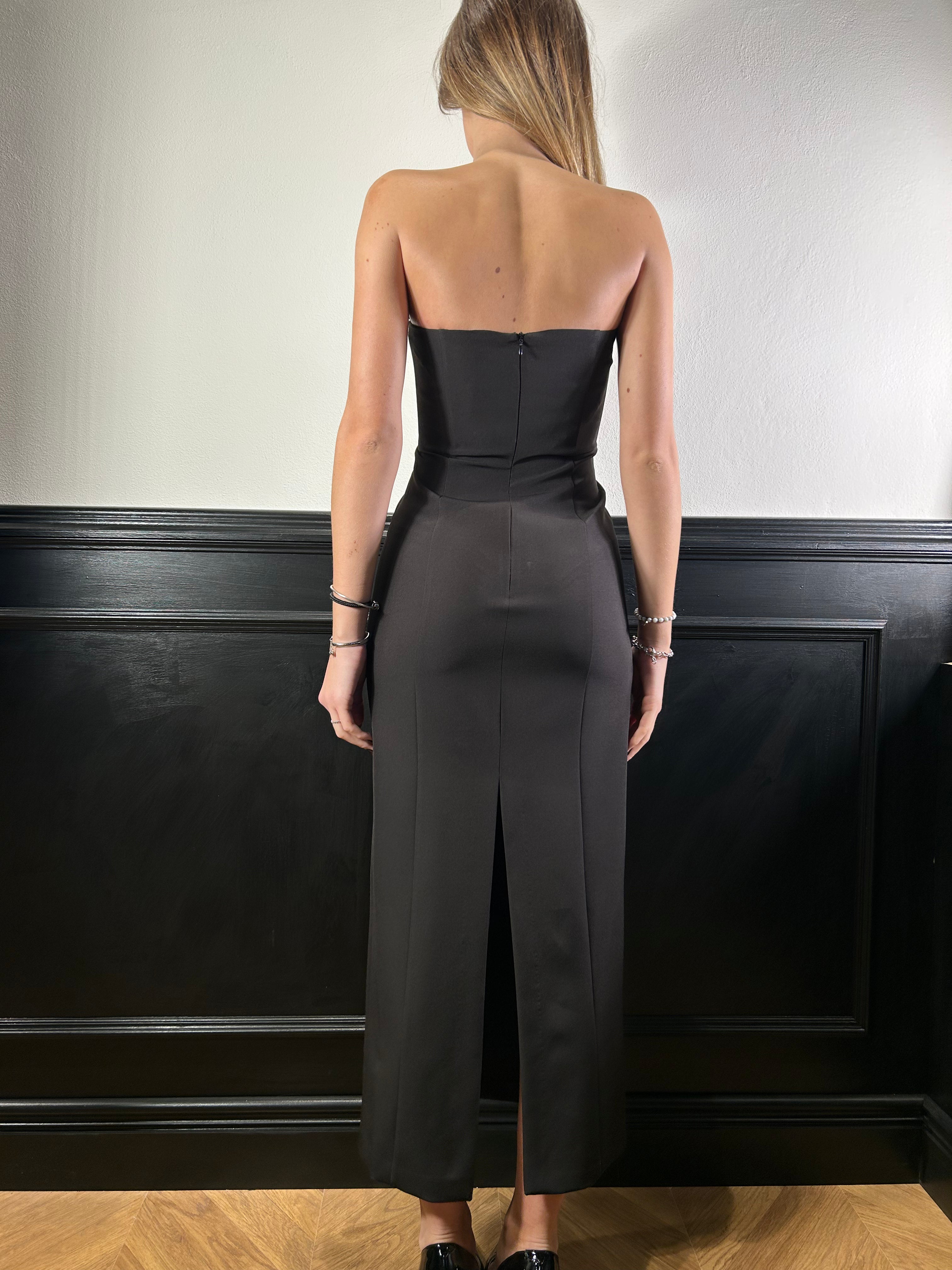 Abito Why tubino lungo nero