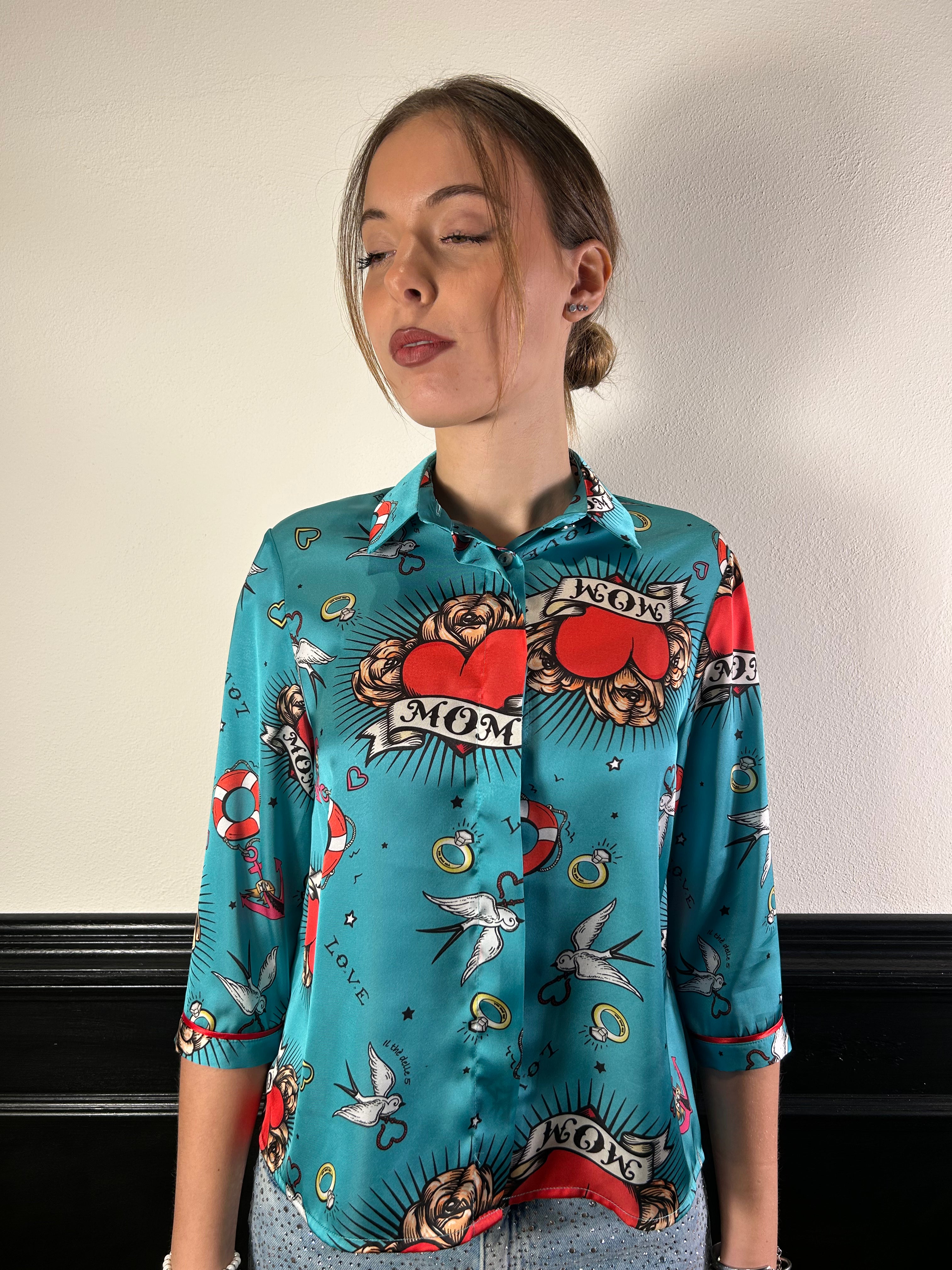 Camicia spoon fantasia tattoo laguna