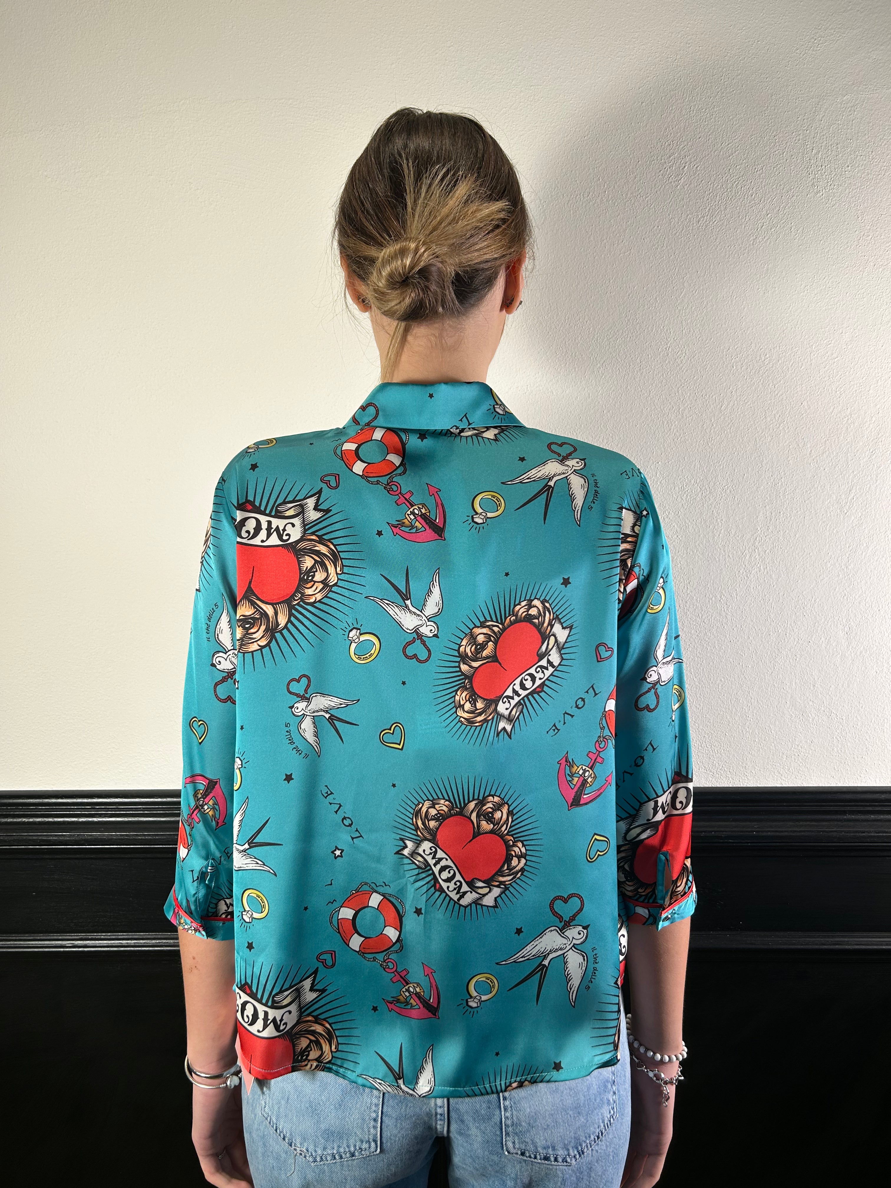 Camicia spoon fantasia tattoo laguna