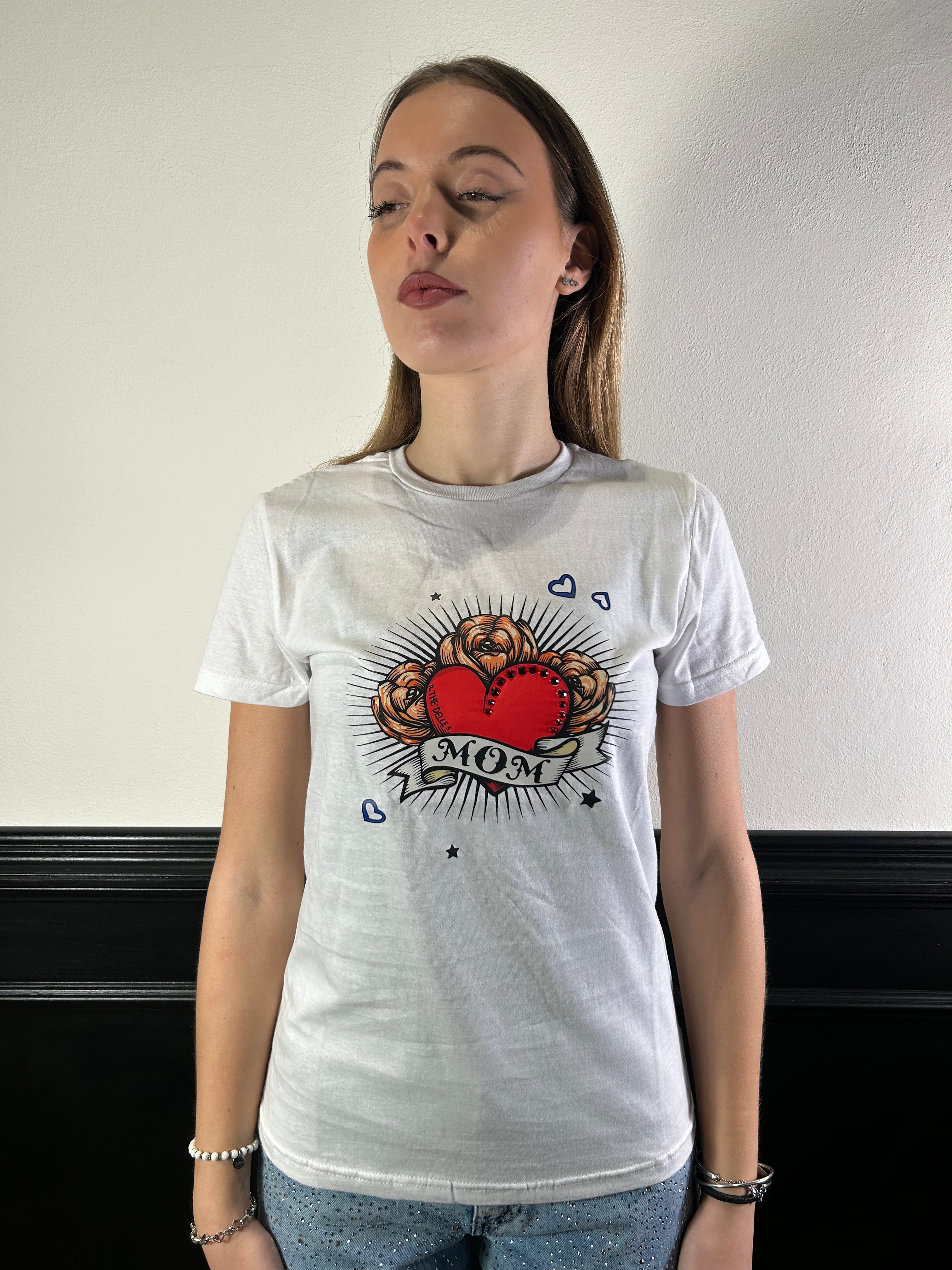 T-shirt stampa cuore