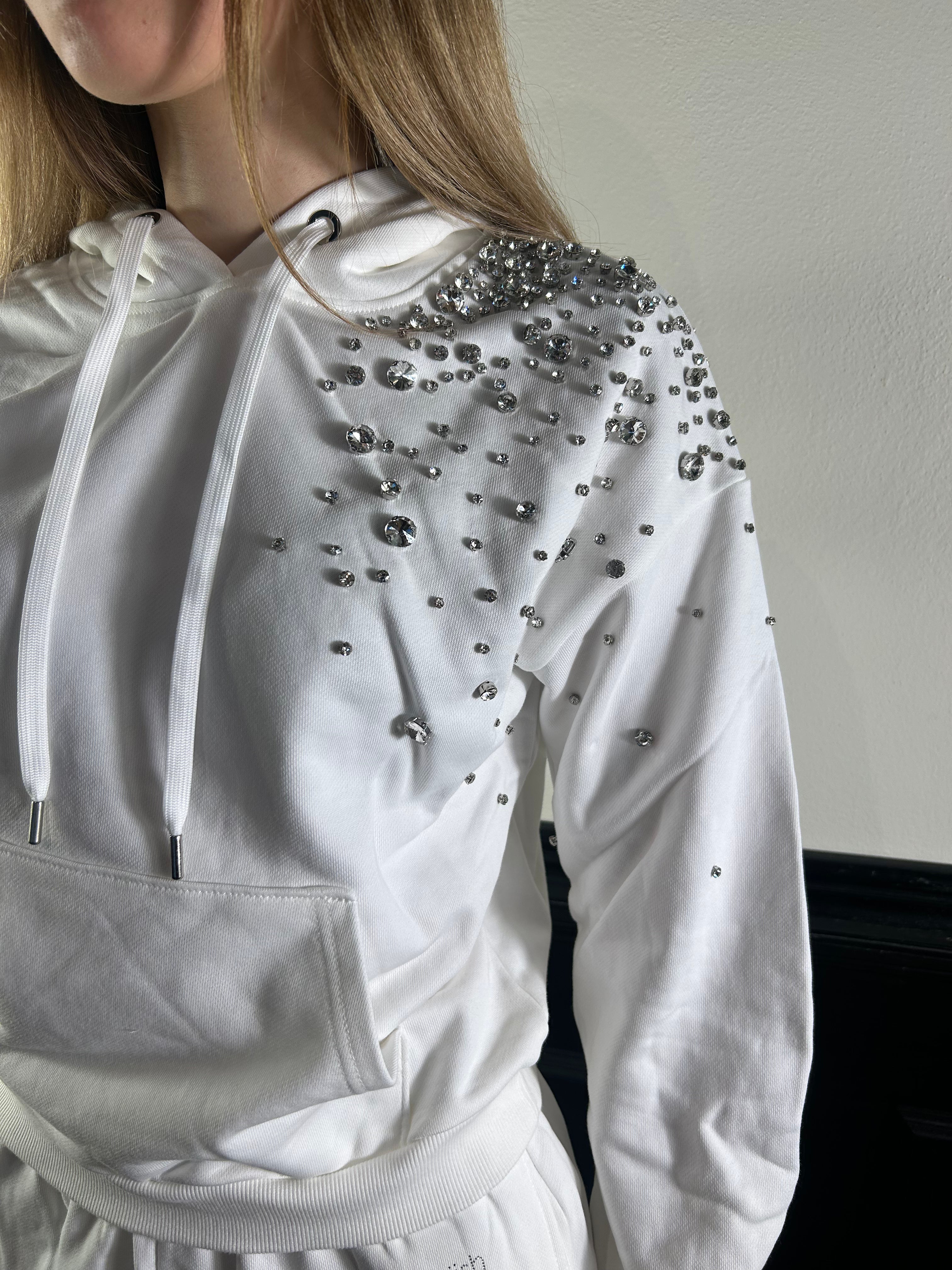 Felpa Jolie dettaglio strass e cappuccio