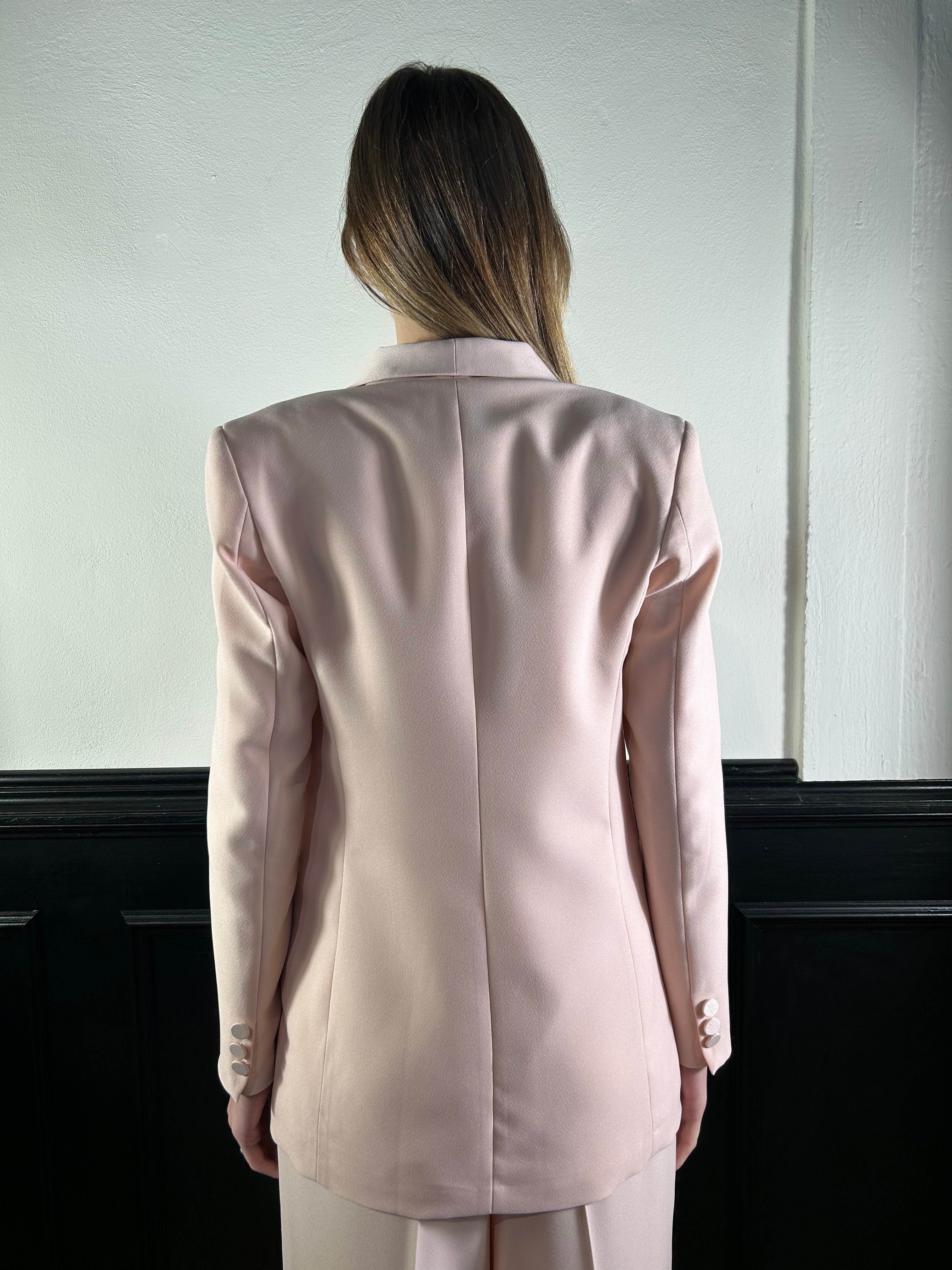 Tailleur smoking rosa cipria