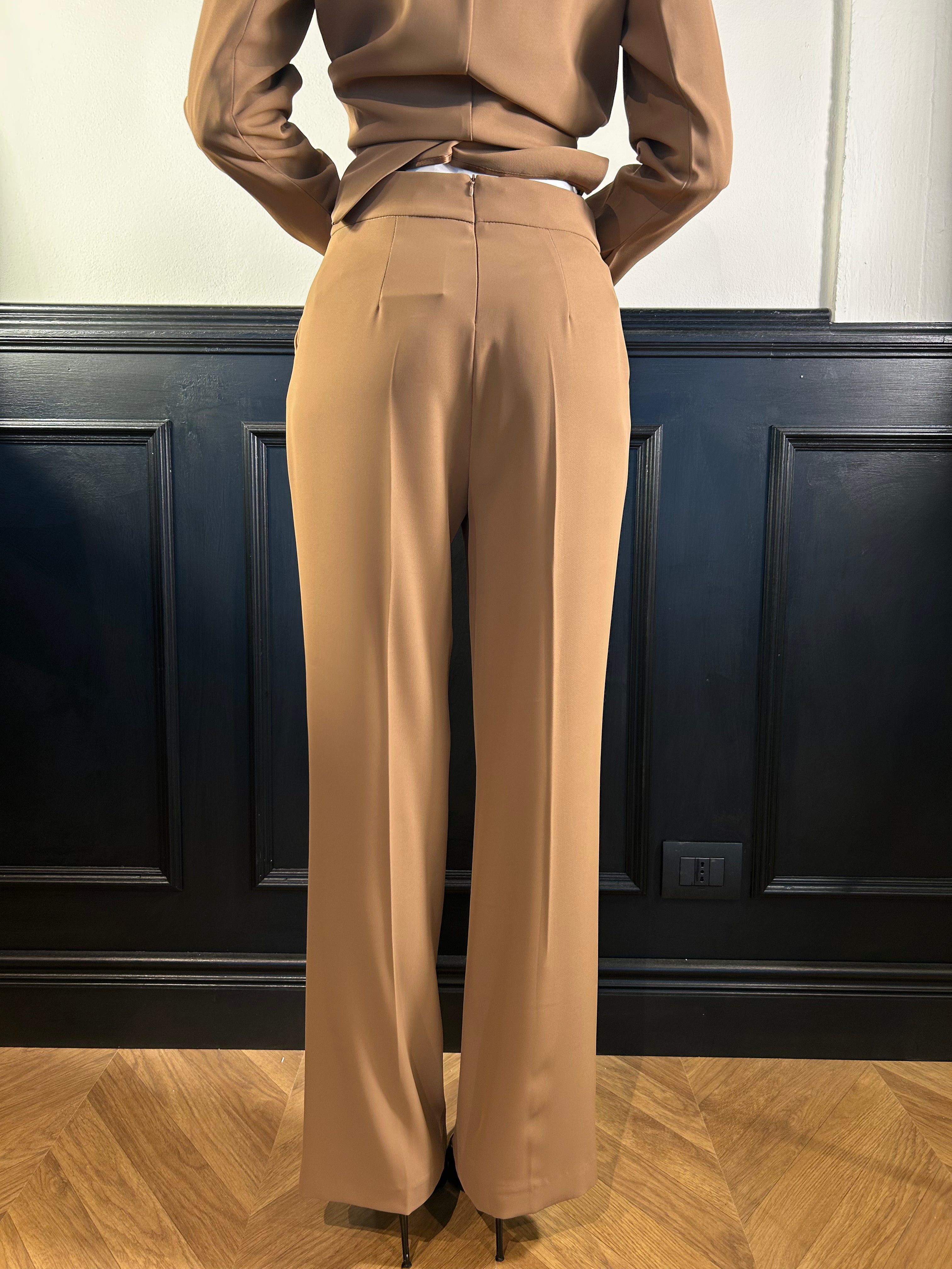 Pantalone Laim vita alta palazzo con tasche