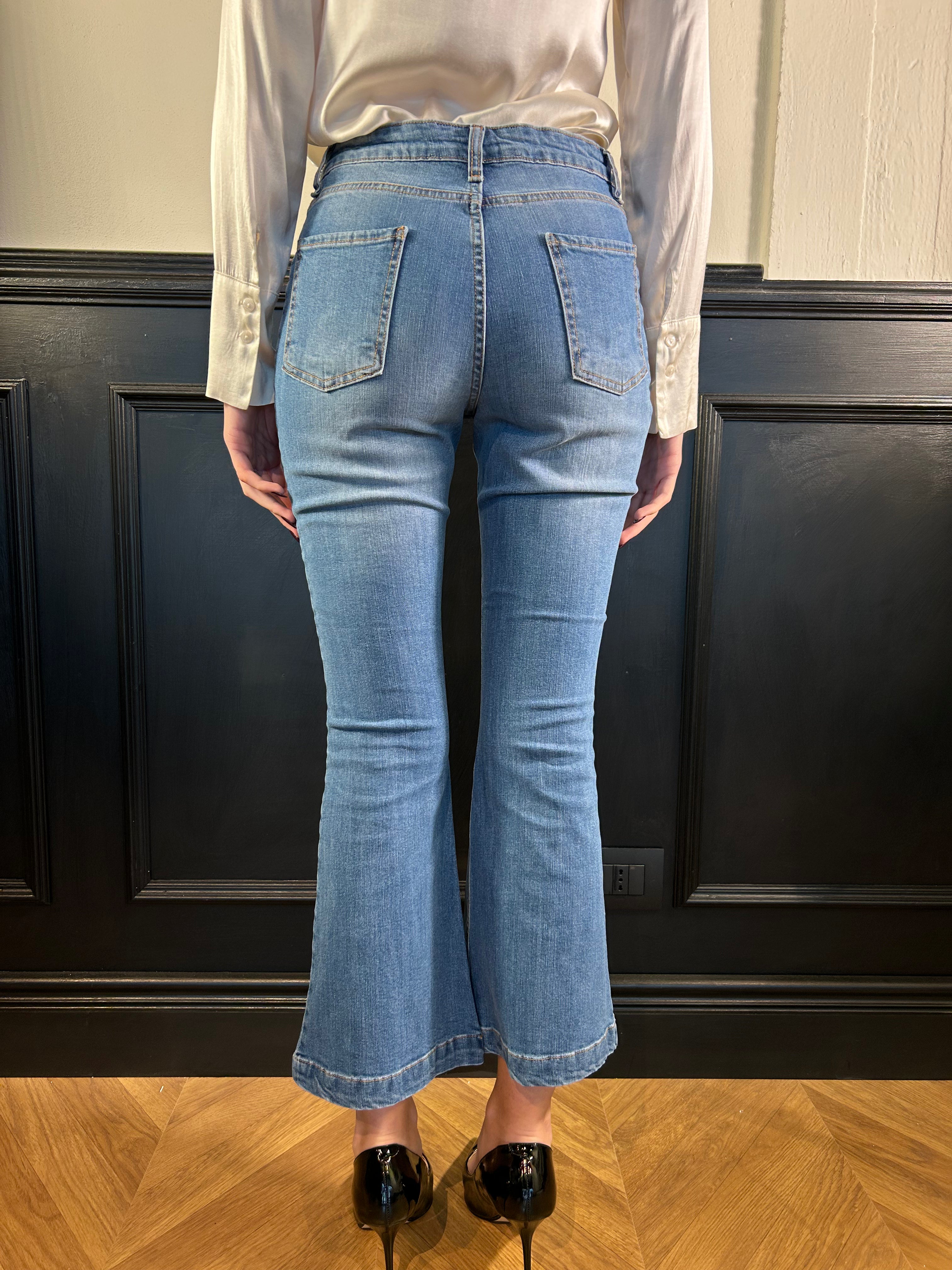 Jeans Palencia crop bottoni oro