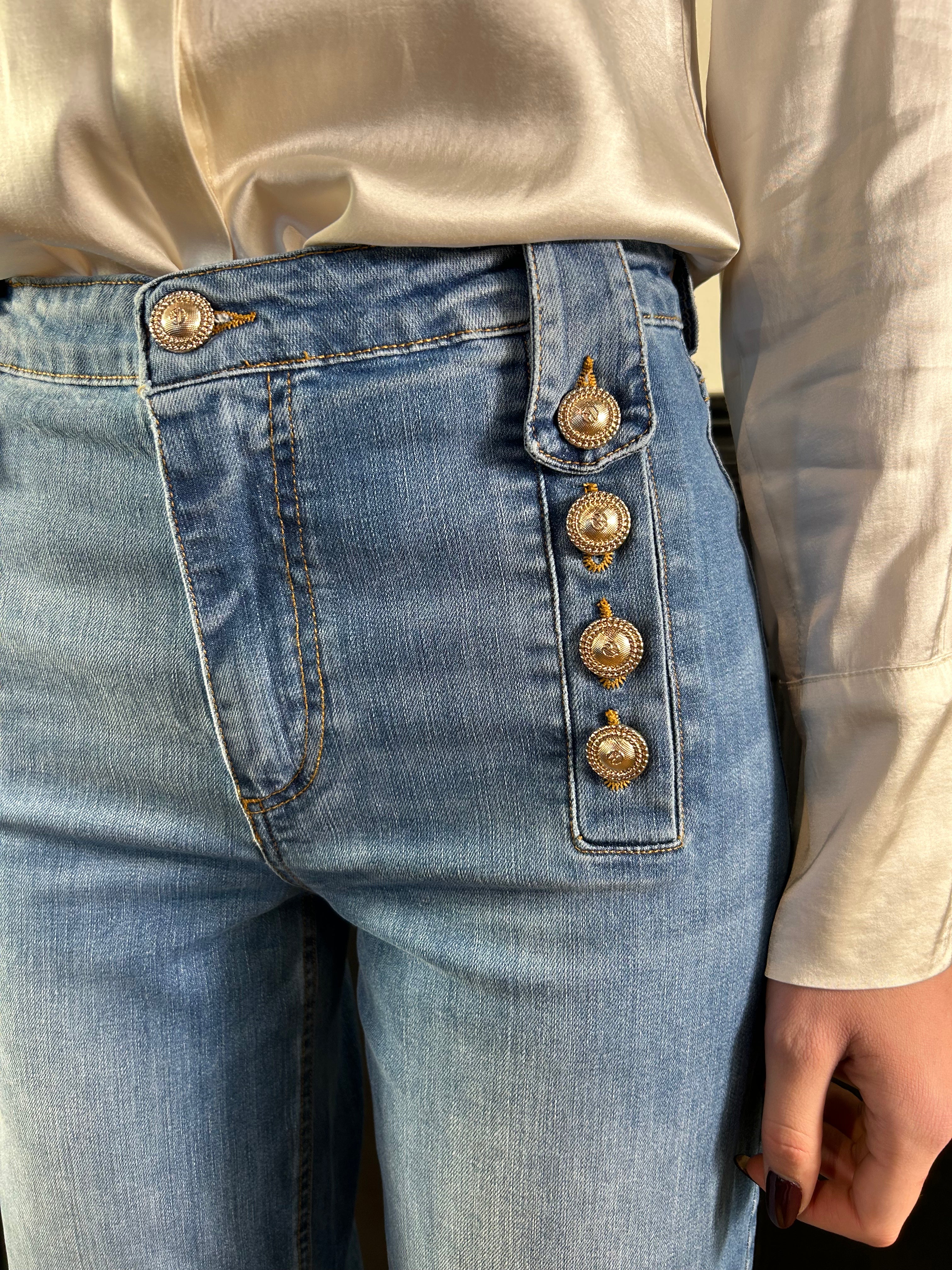 Jeans Palencia_B palazzo con bottoni oro
