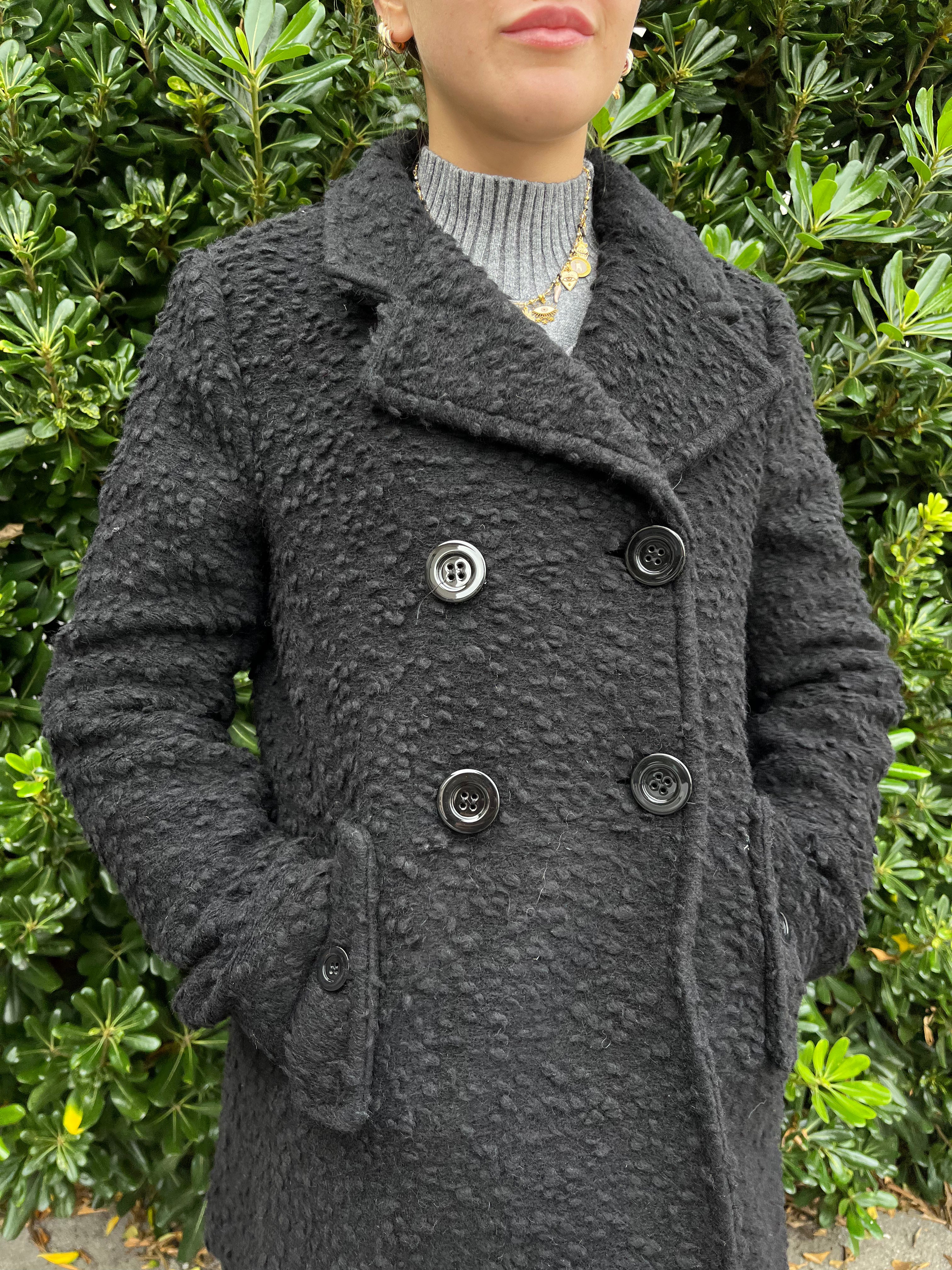Cappotto bouclé doppiopetto