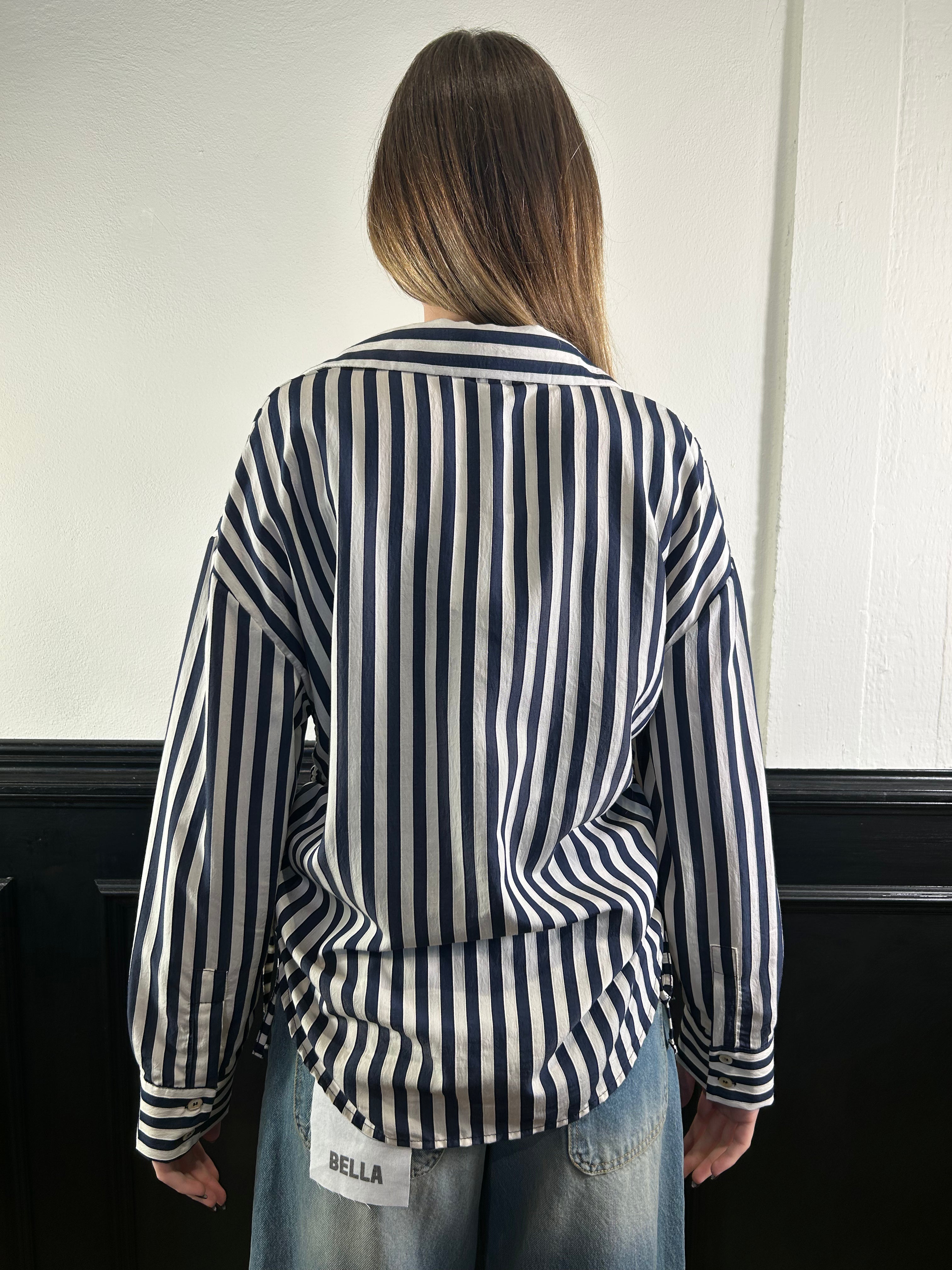 Camicia bastoncino blu/bianca