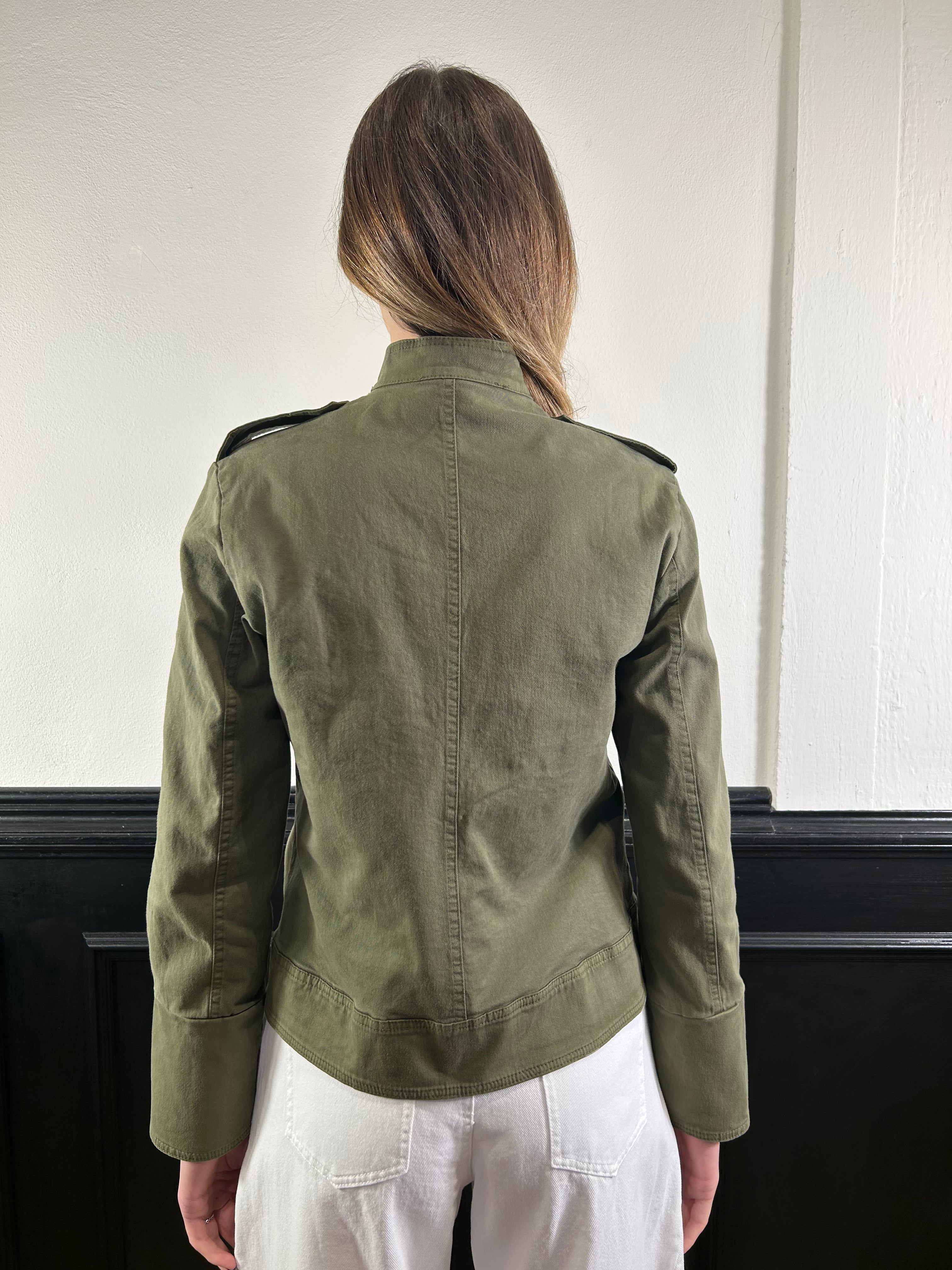 Giacca Militare "Hussar" verde con bottoni a cupola