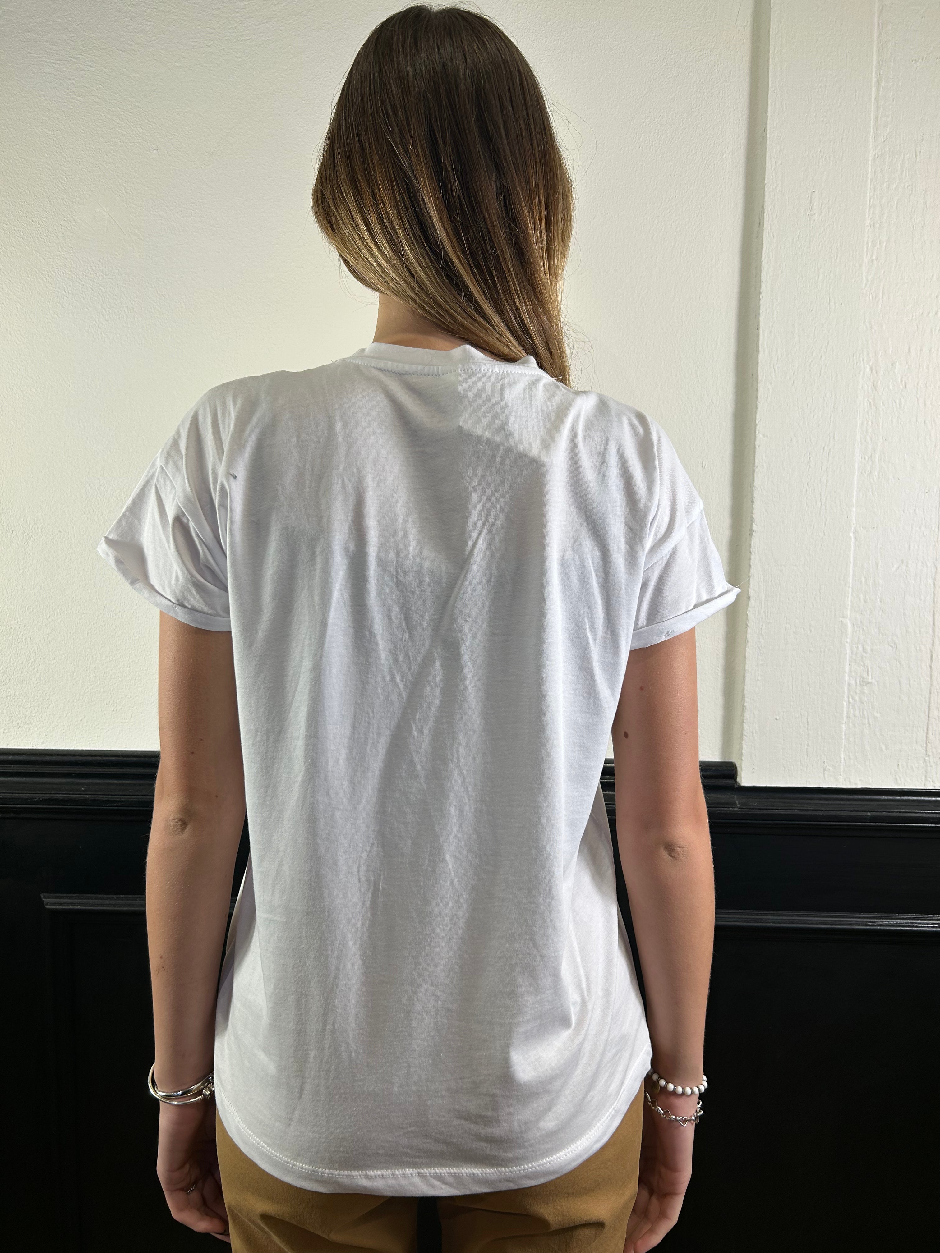 T-shirt stampa "cupido do tuo fucking hate me?"