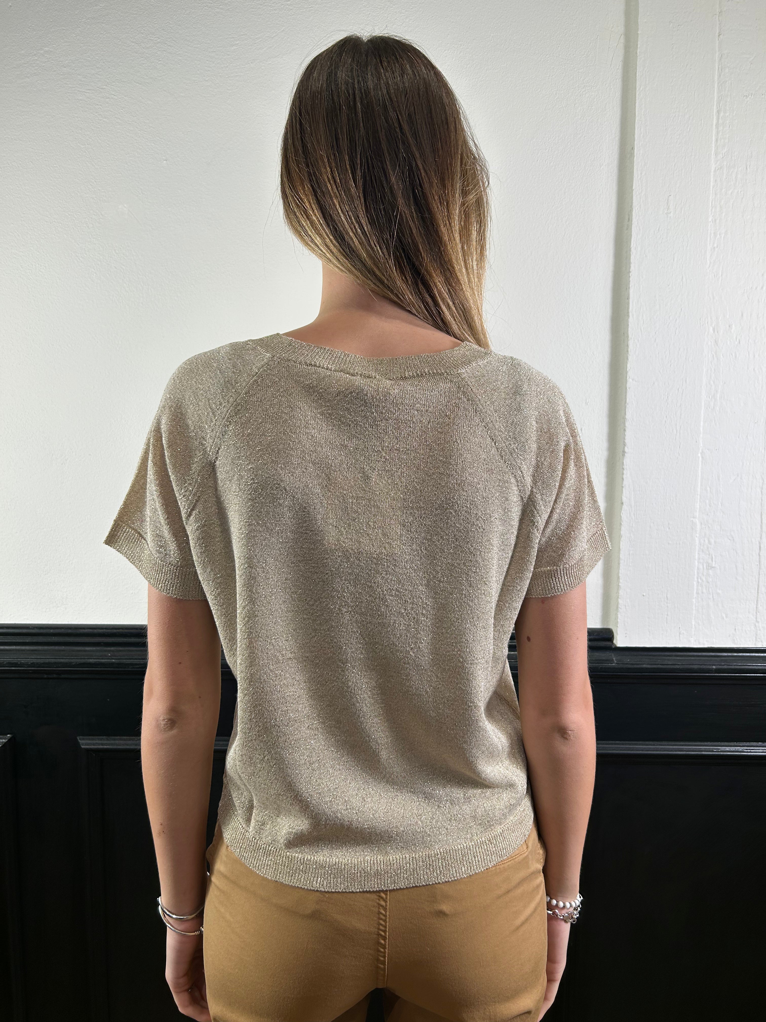 Maglia mezza manica lurex