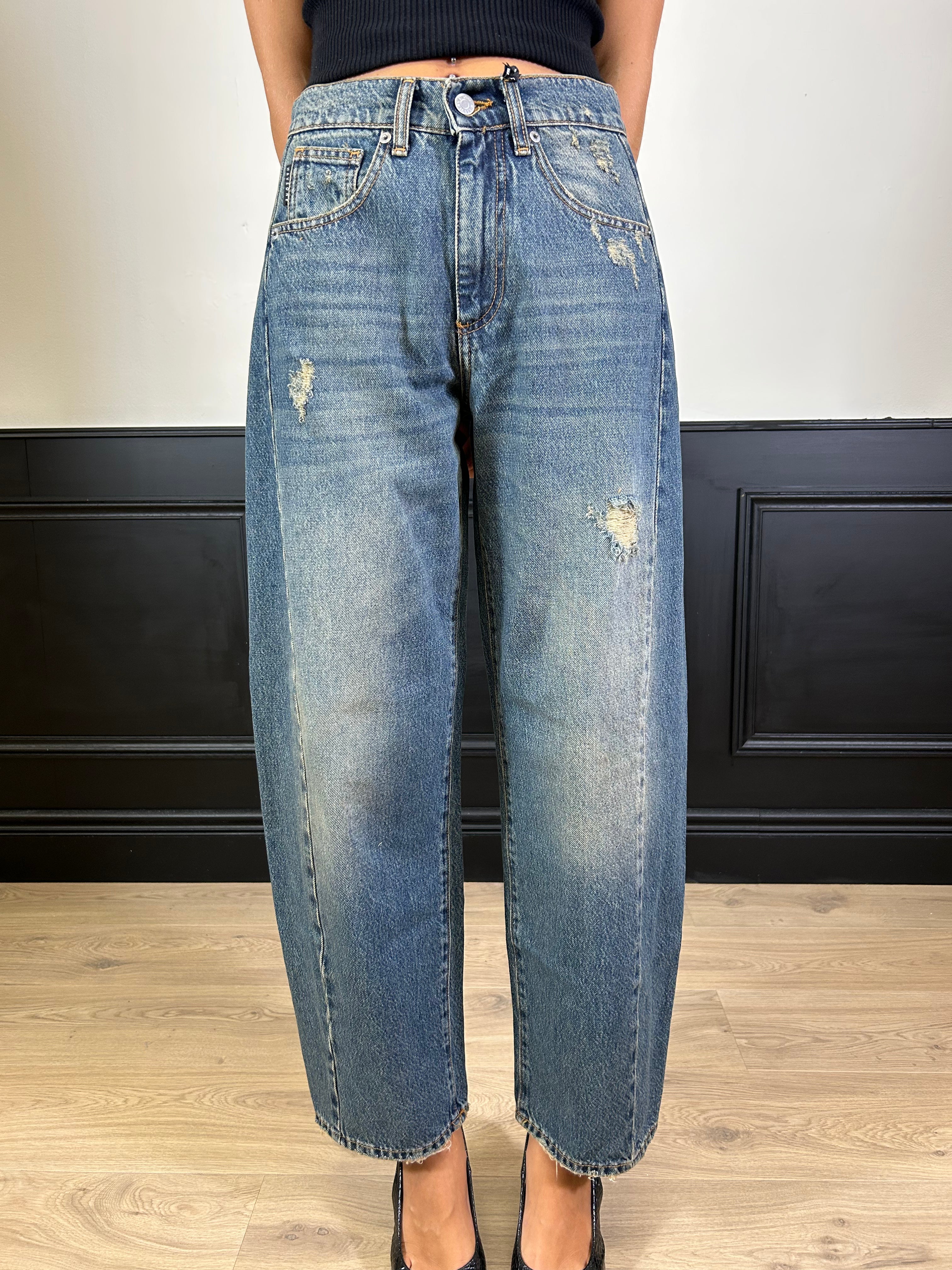Jeans Lucy denim blu con rotture