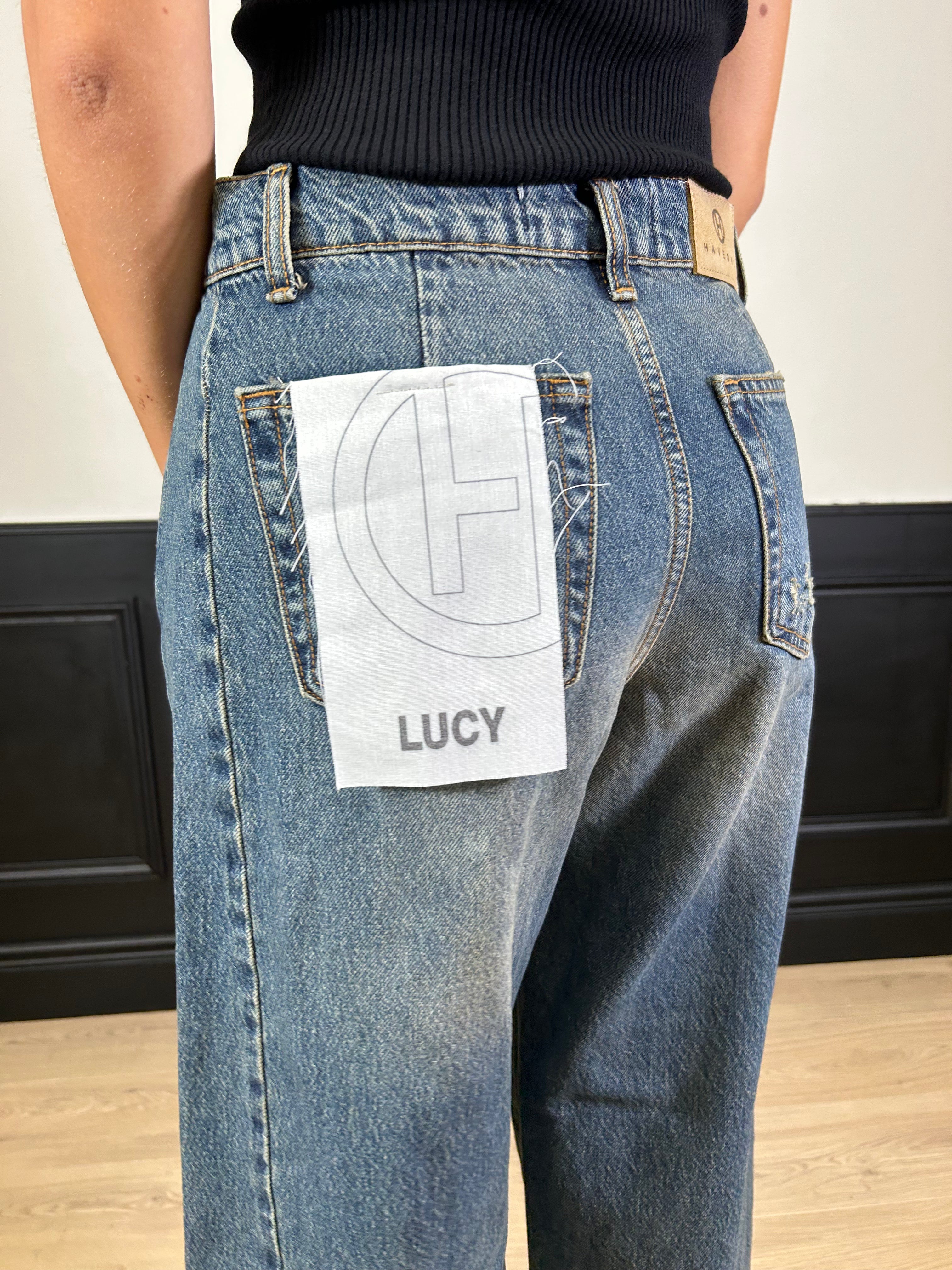 Jeans Lucy denim blu con rotture