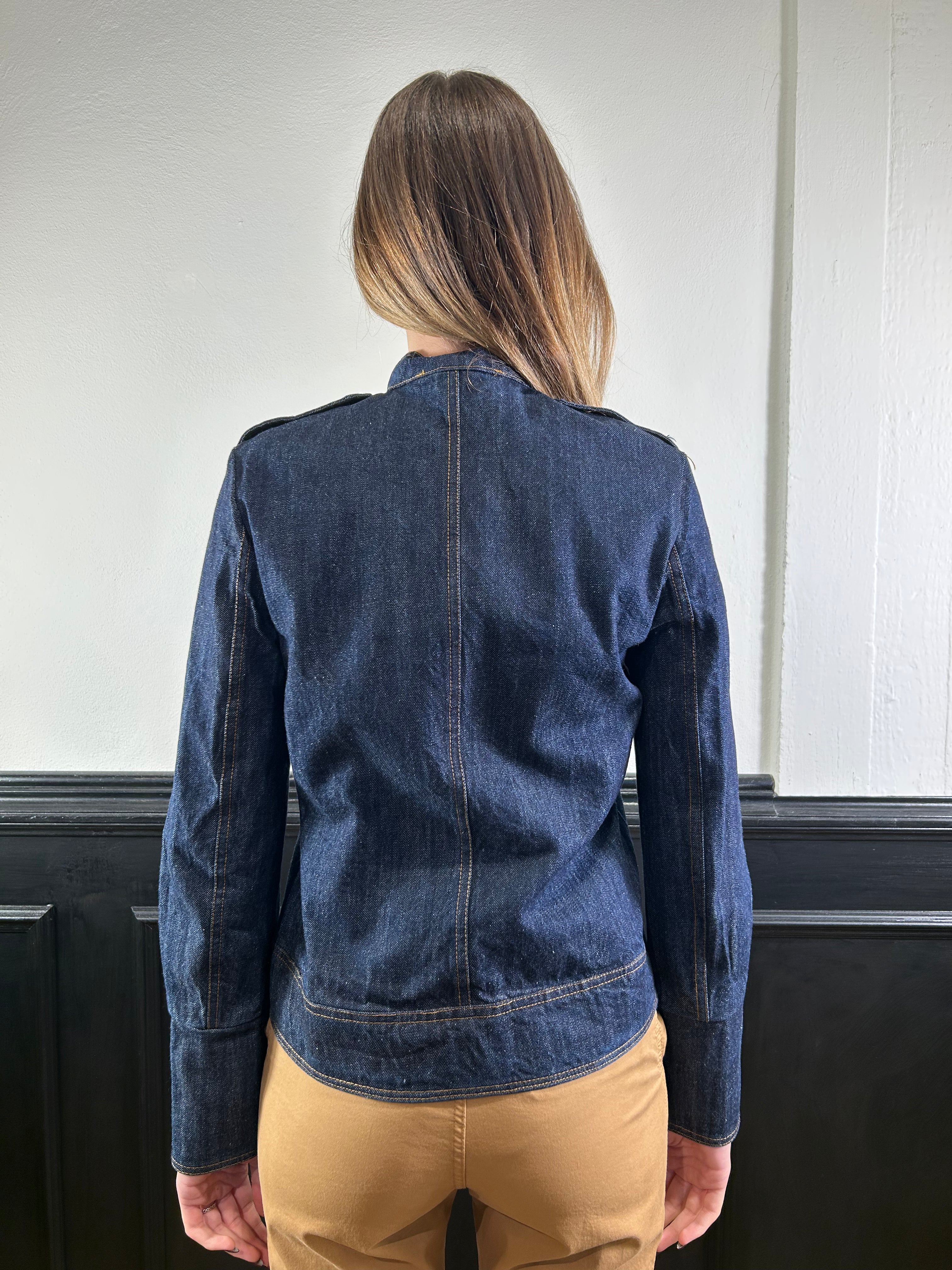 Giacca in denim scuro stile militare